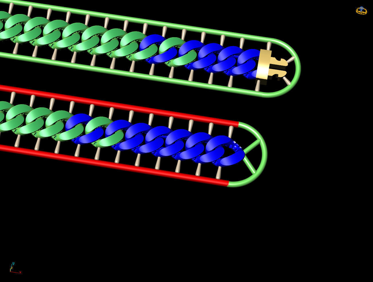 8 MM 44 CM CUBAN LINK CHAIN FOR BRACELET OR NECKLACE 3D print model_4