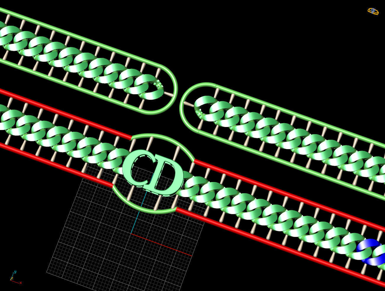 8 MM 44 CM CUBAN LINK CHAIN FOR BRACELET OR NECKLACE 3D print model_10