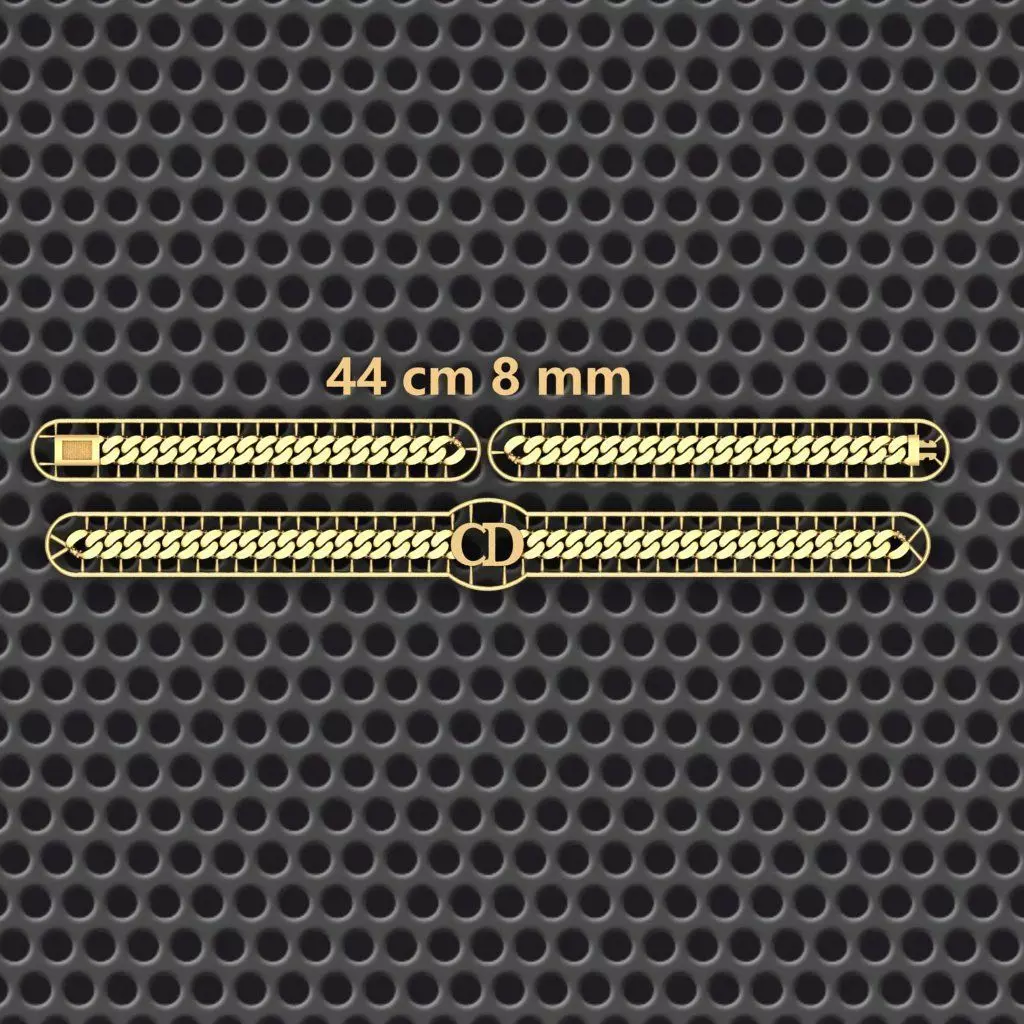 8 MM 44 CM CUBAN LINK CHAIN FOR BRACELET OR NECKLACE 3D print model_0