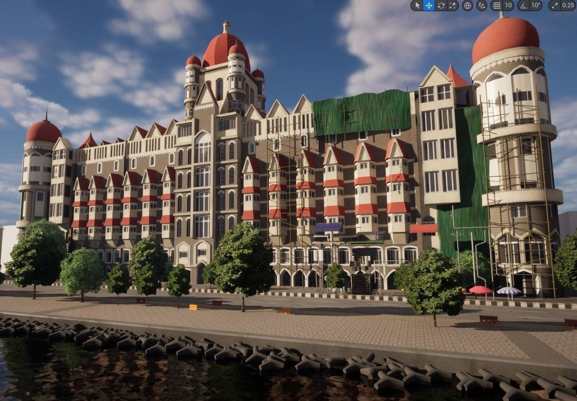 Taj Hotel Mumbai Low-poly 3D model_1
