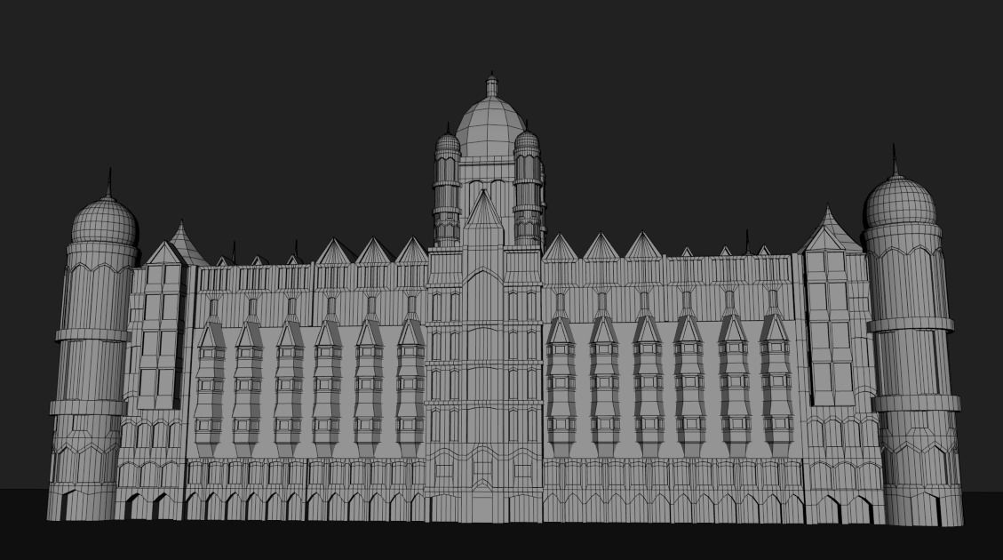 Taj Hotel Mumbai Low-poly 3D model_3