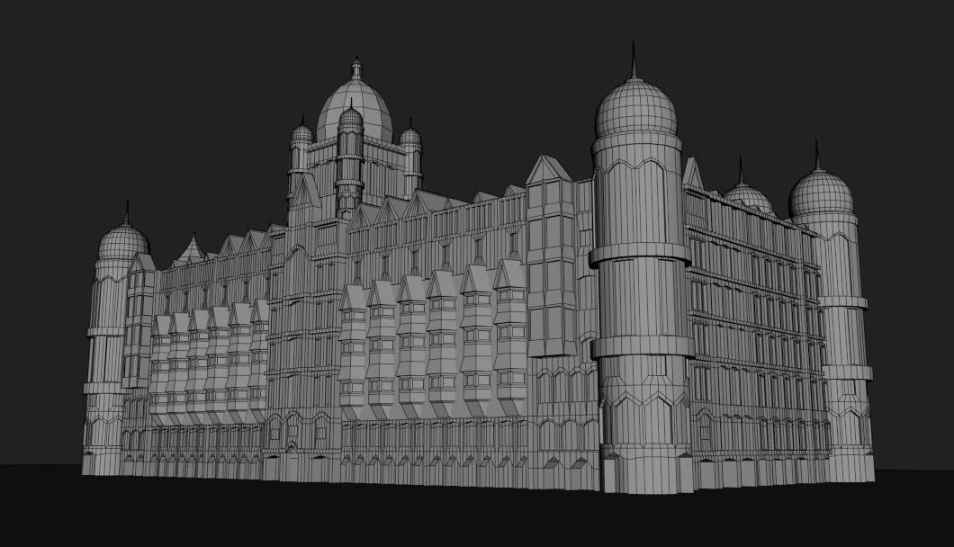 Taj Hotel Mumbai Low-poly 3D model_2