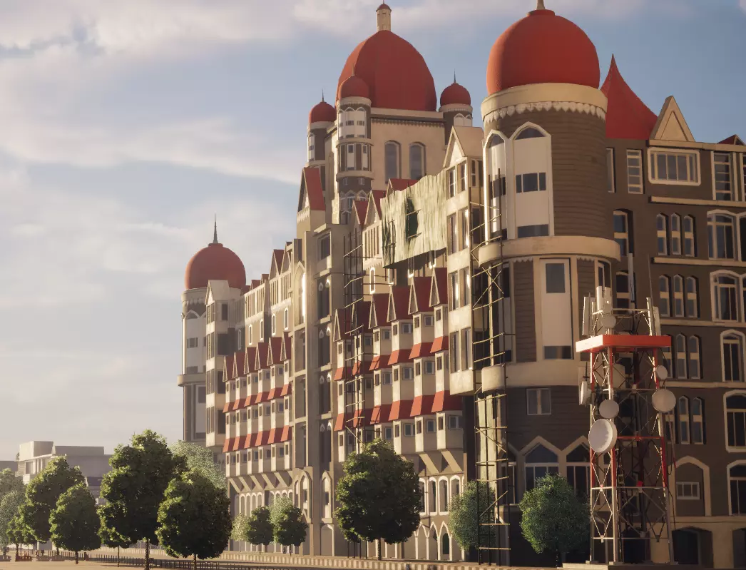 Taj Hotel Mumbai Low-poly 3D model_0