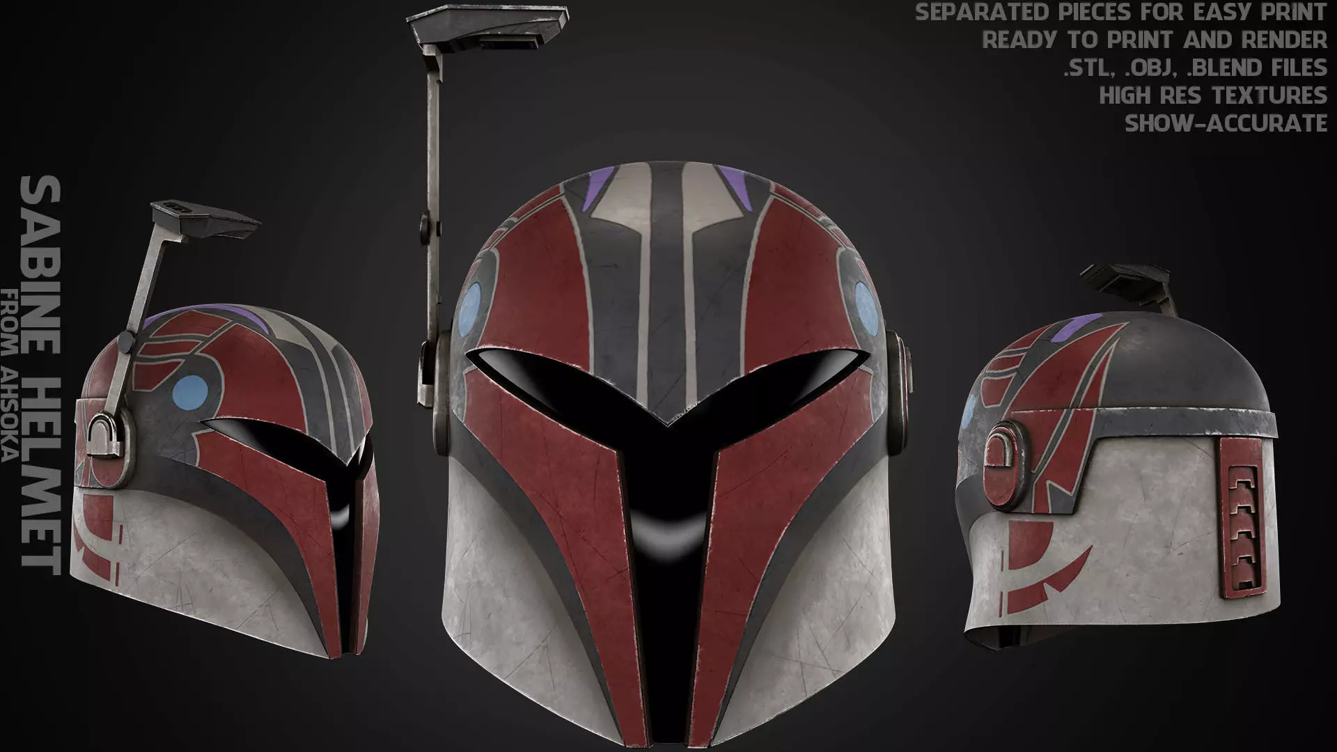 Sabine Wren Helmet for Cosplay 3D print model_0