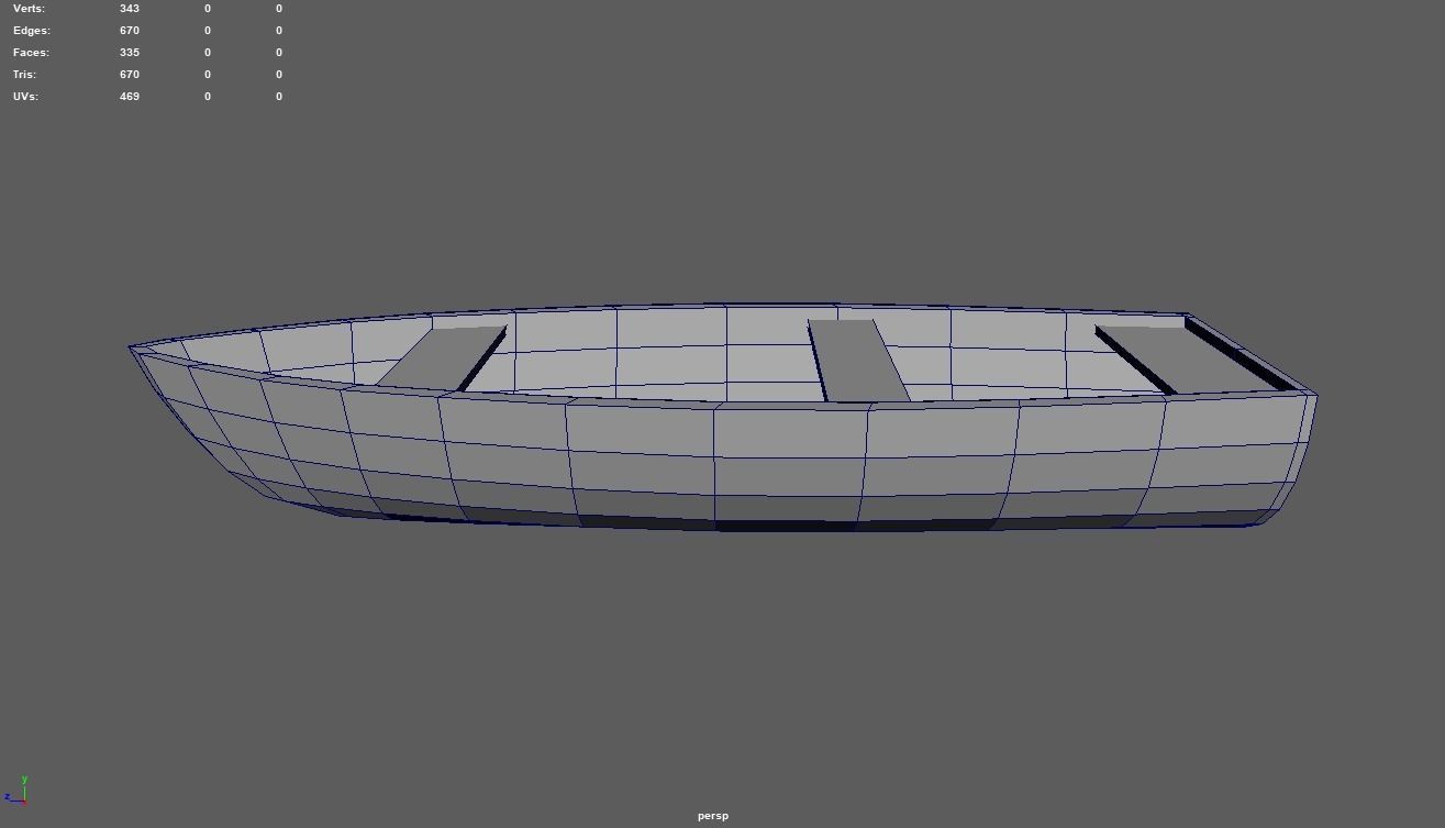 Low Poly Boat 05 Low-poly 3D model_8