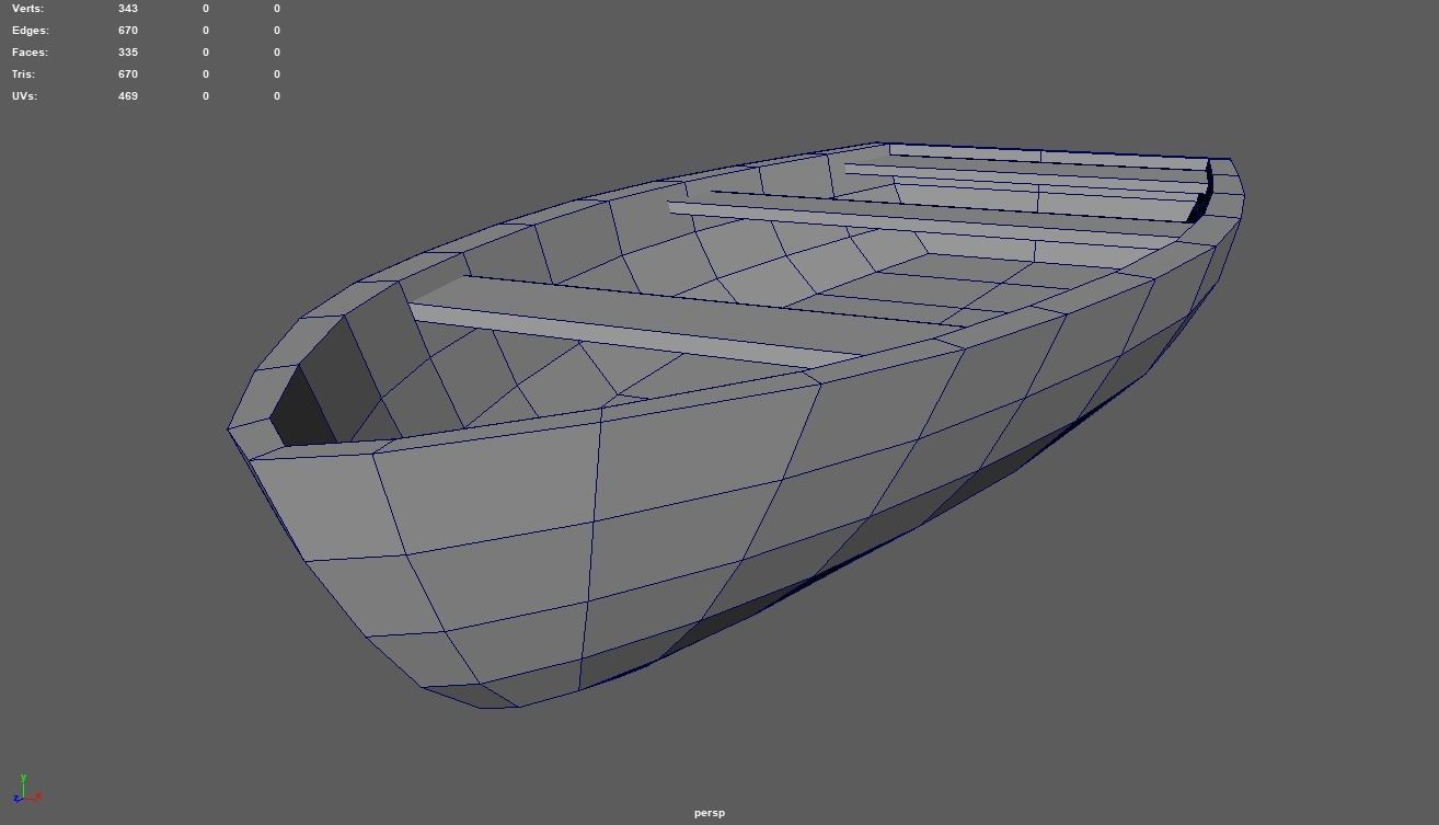 Low Poly Boat 05 Low-poly 3D model_11