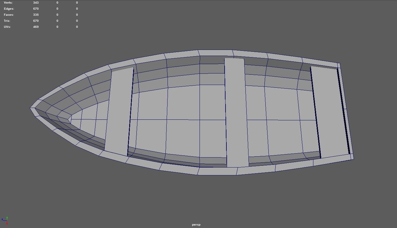 Low Poly Boat 05 Low-poly 3D model_9