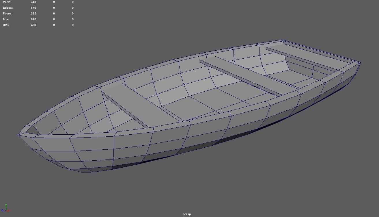 Low Poly Boat 05 Low-poly 3D model_7