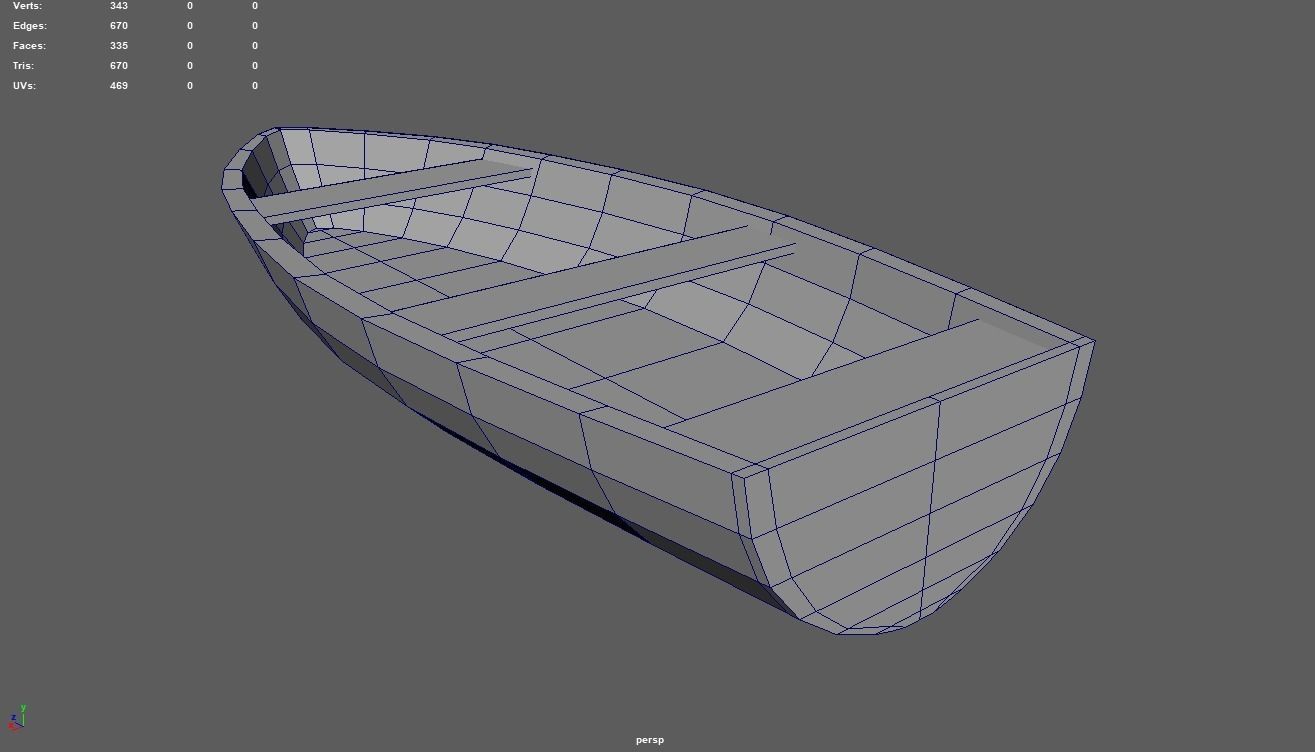 Low Poly Boat 05 Low-poly 3D model_12