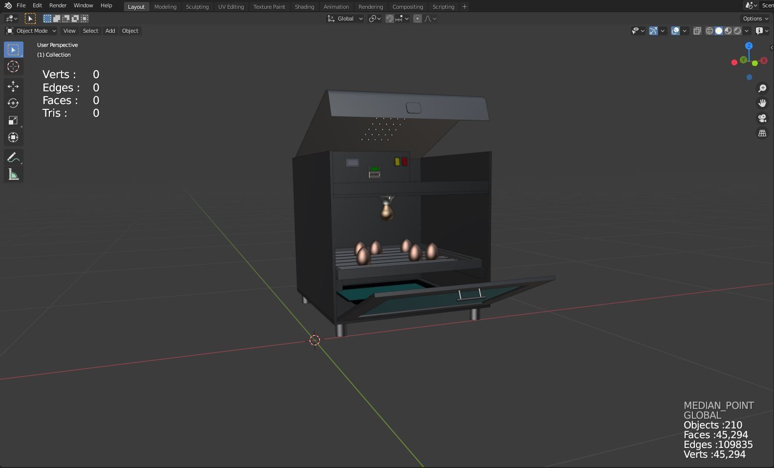 egg incubator  3D model_4