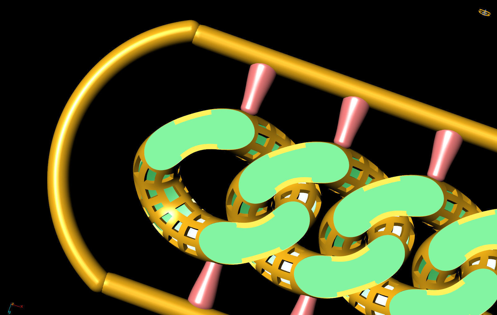 10 MM 37 CM  CUBAN LINK CHAIN FOR BRACELET OR NECKLACE 3D print model_4