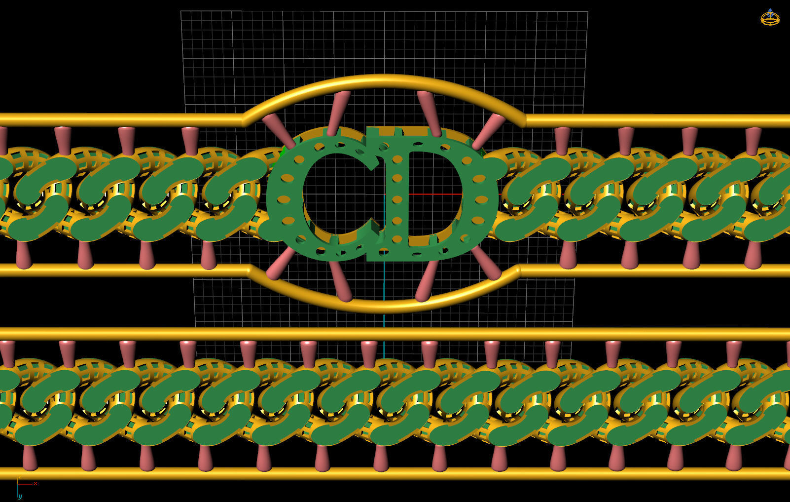 10 MM 37 CM  CUBAN LINK CHAIN FOR BRACELET OR NECKLACE 3D print model_11