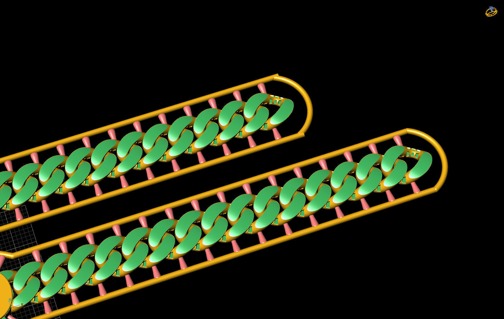 10 MM 37 CM  CUBAN LINK CHAIN FOR BRACELET OR NECKLACE 3D print model_3