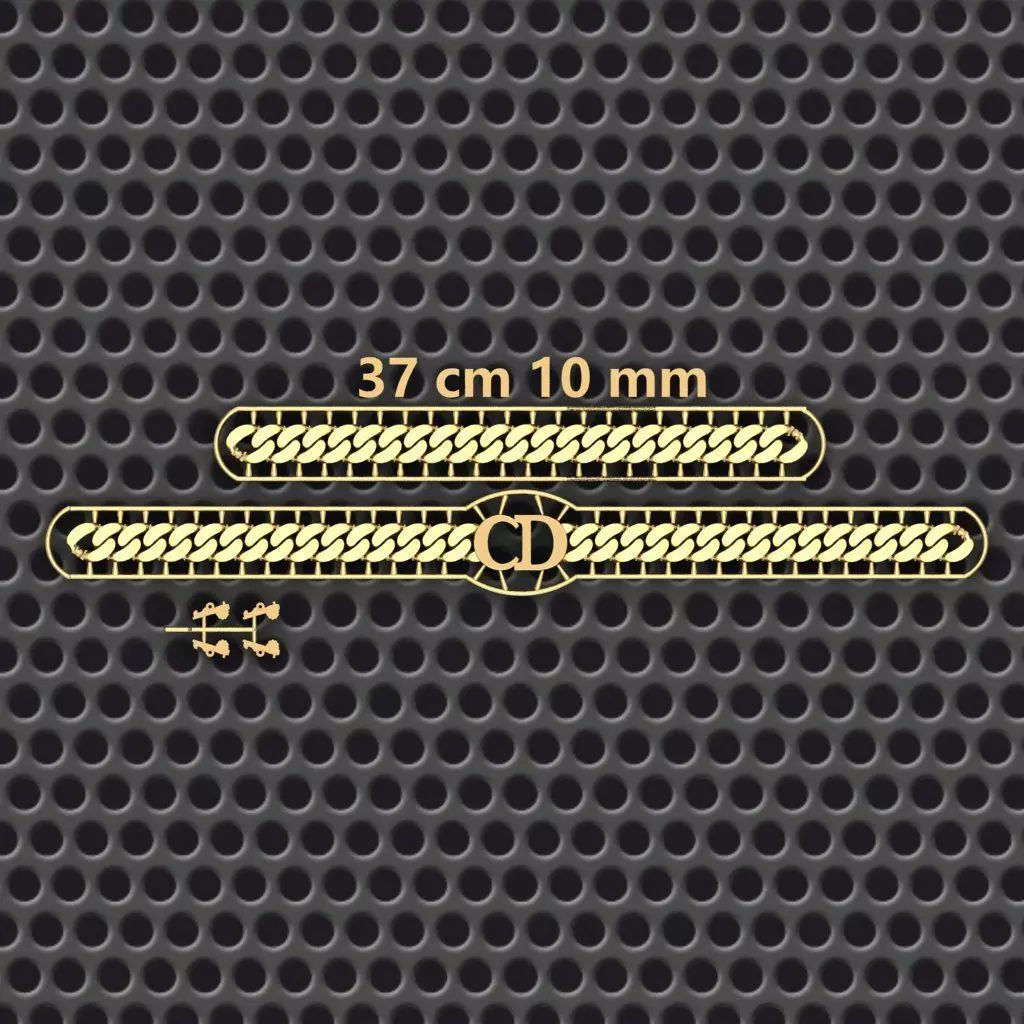 10 MM 37 CM  CUBAN LINK CHAIN FOR BRACELET OR NECKLACE 3D print model_0