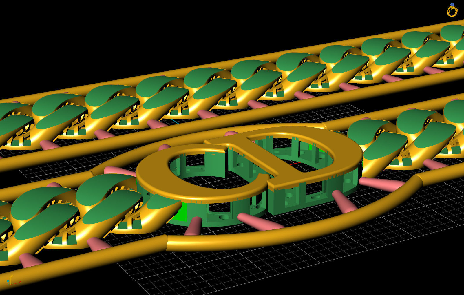 10 MM 37 CM  CUBAN LINK CHAIN FOR BRACELET OR NECKLACE 3D print model_10