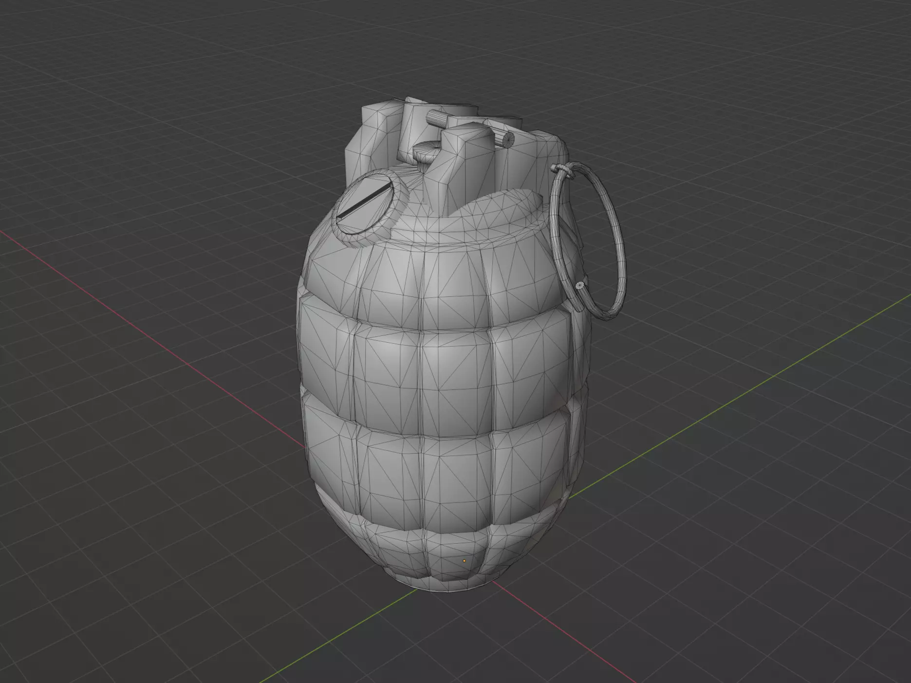 Mills Bomb Low-poly 3D model_0
