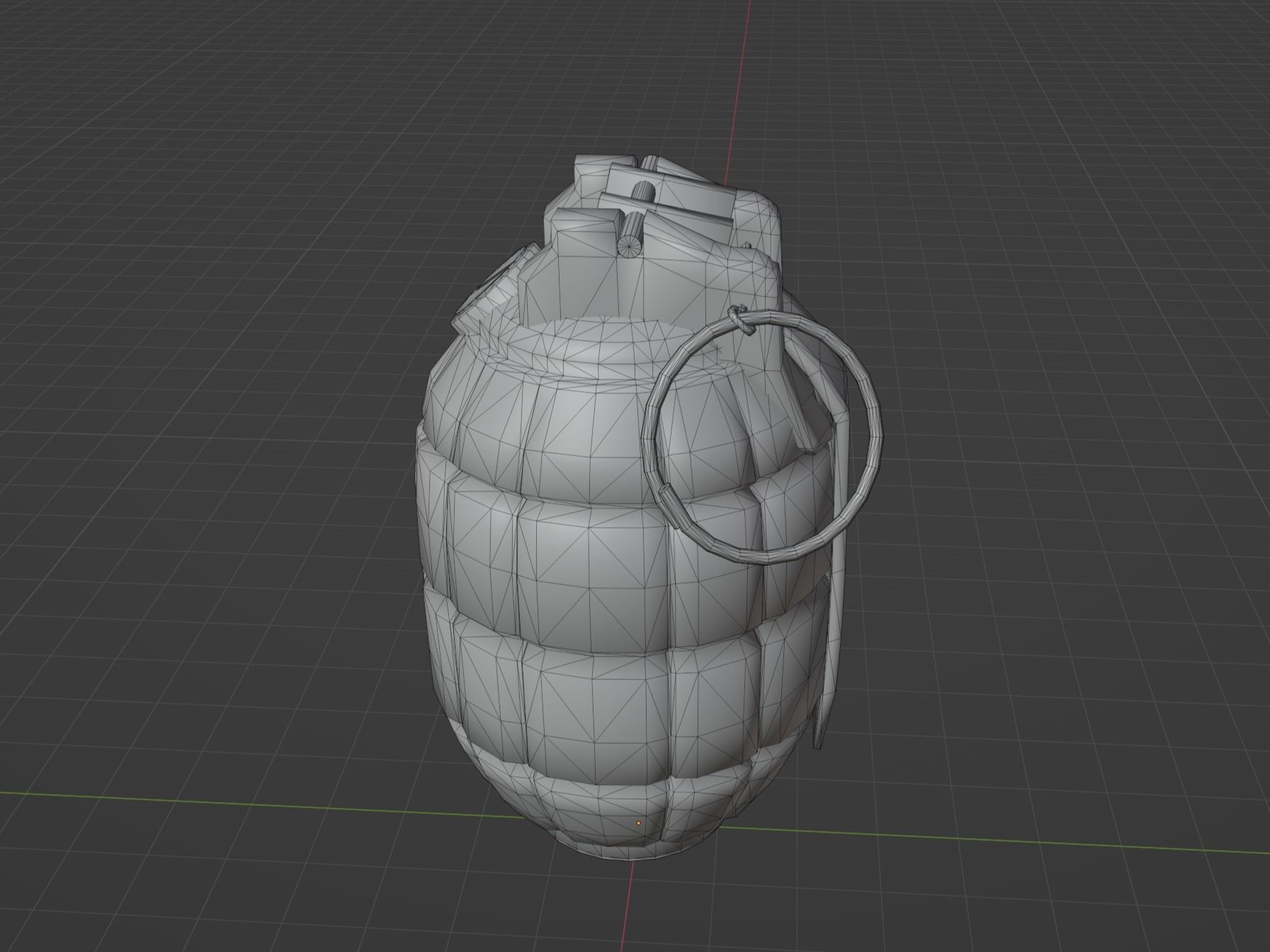 Mills Bomb Low-poly 3D model_1
