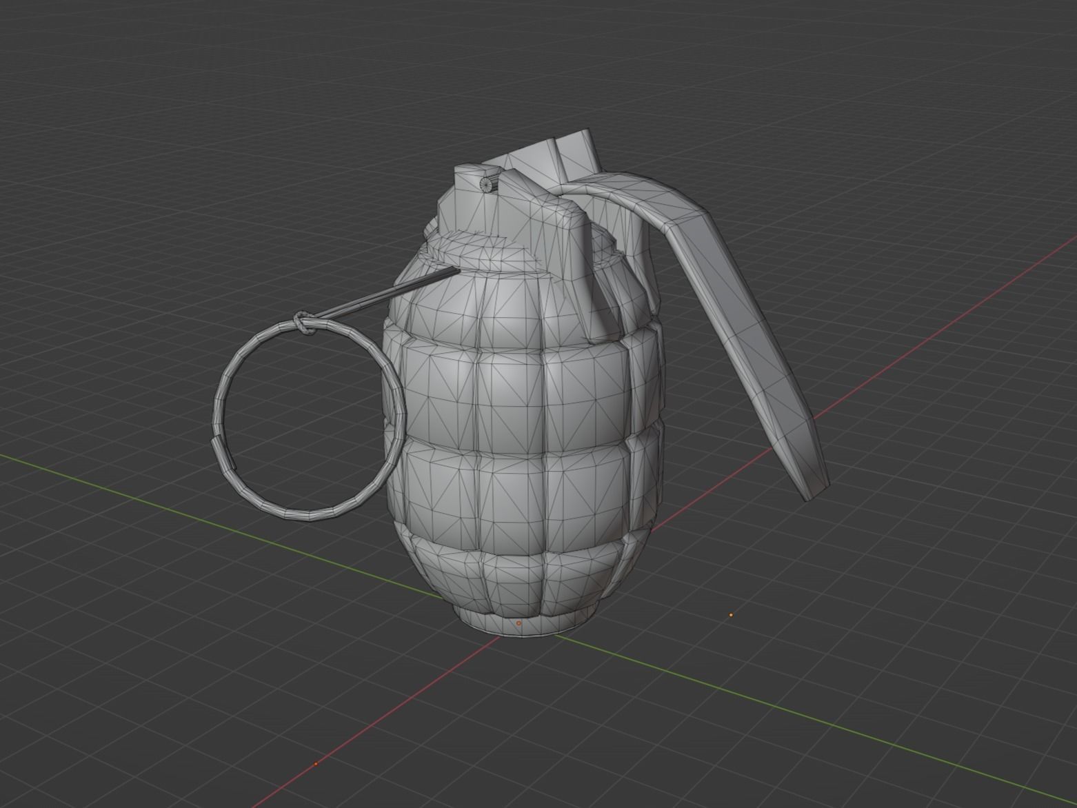 Mills Bomb Low-poly 3D model_10