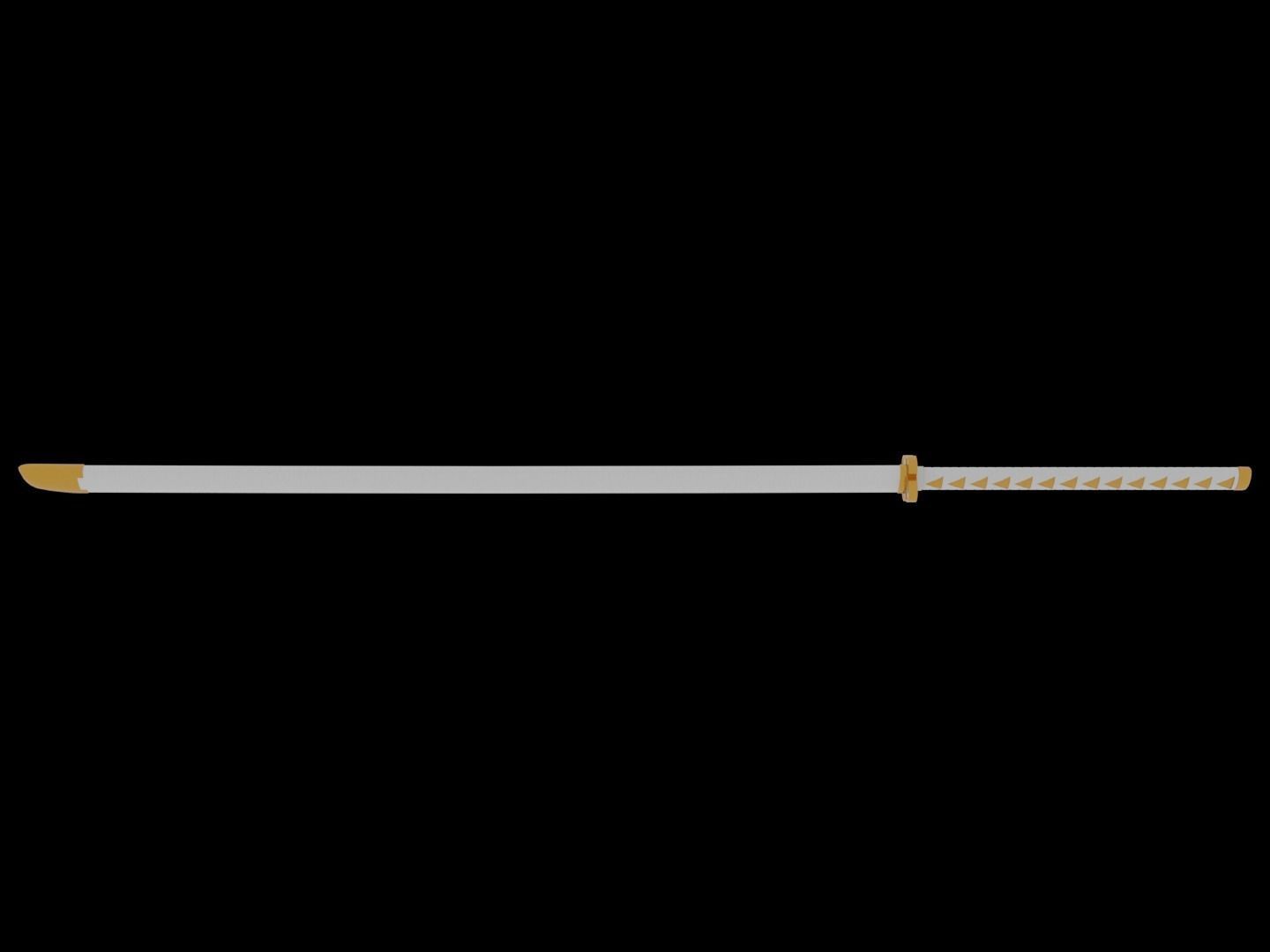 Zenitsu Nichirin Katana - Demon Slayer 3D model_17