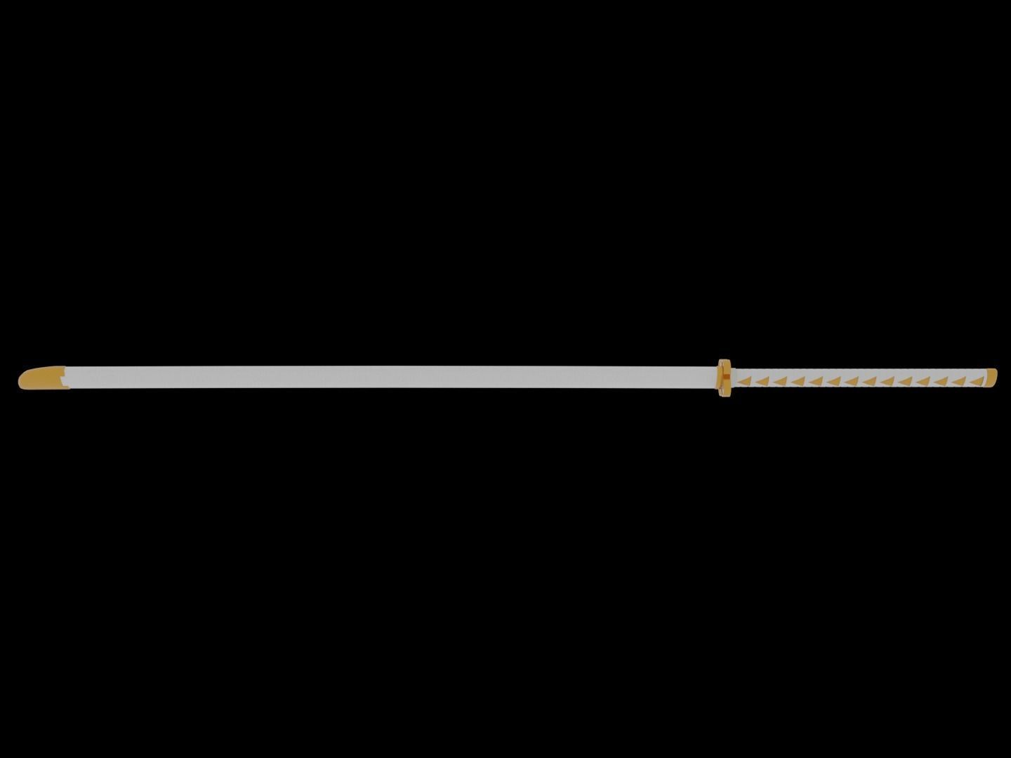 Zenitsu Nichirin Katana - Demon Slayer 3D model_21
