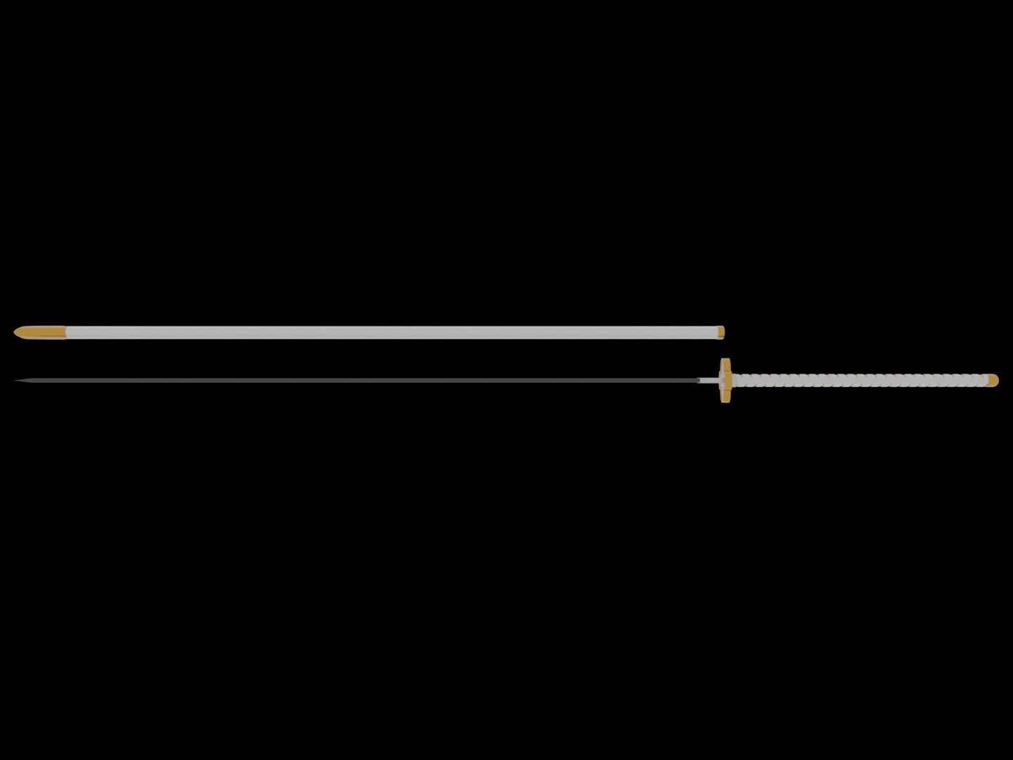 Zenitsu Nichirin Katana - Demon Slayer 3D model_26