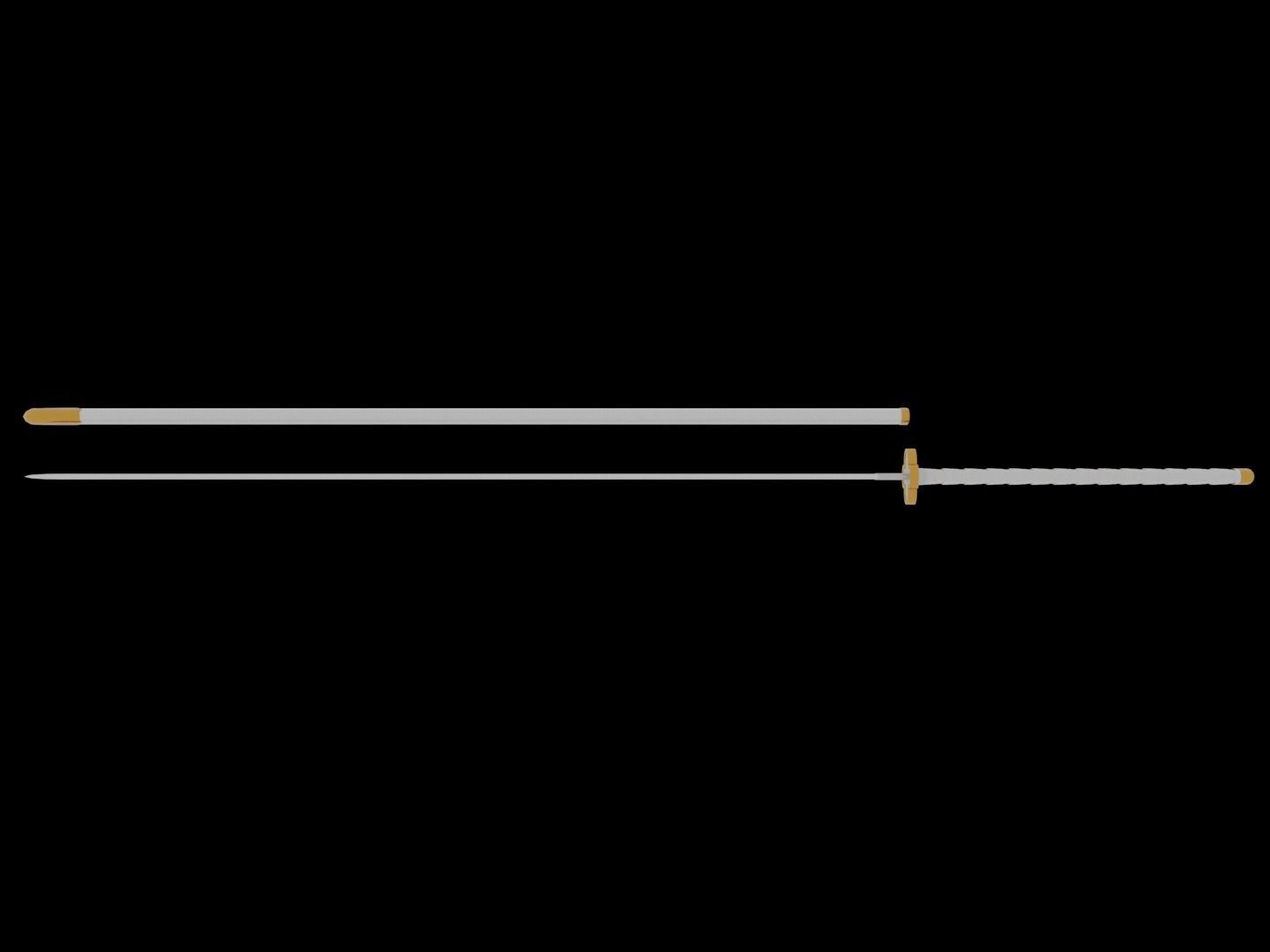 Zenitsu Nichirin Katana - Demon Slayer 3D model_12