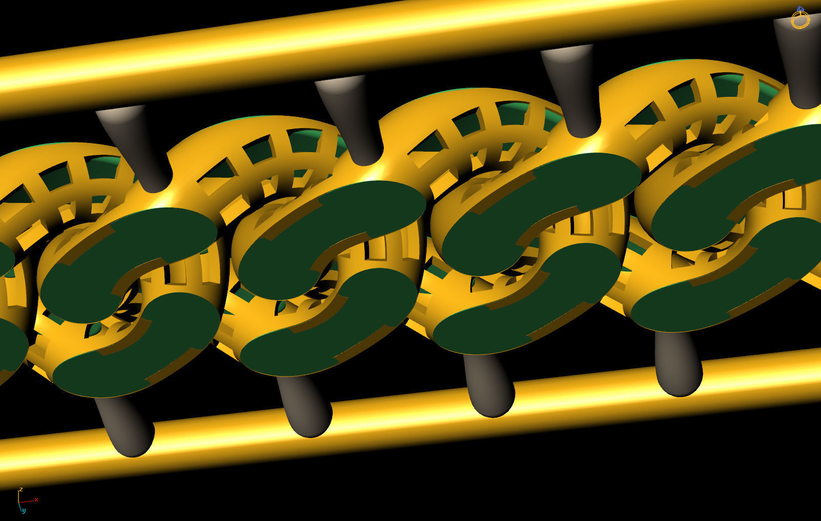 8 MM 36 CM  CUBAN LINK CHAIN FOR BRACELET OR NECKLACE 3D print model_5