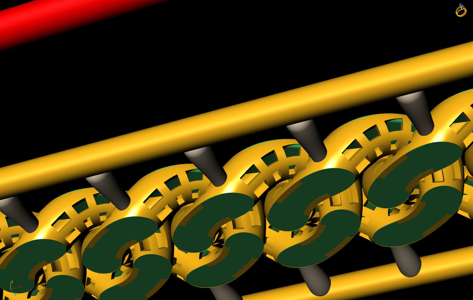 8 MM 36 CM  CUBAN LINK CHAIN FOR BRACELET OR NECKLACE 3D print model_6