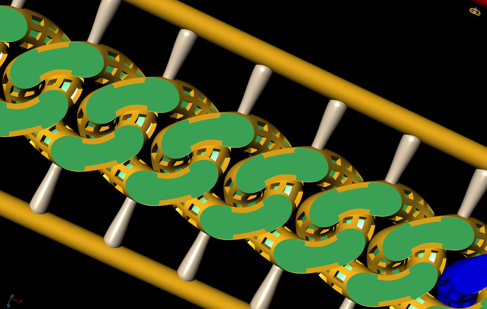 8 MM 36 CM  CUBAN LINK CHAIN FOR BRACELET OR NECKLACE 3D print model_8