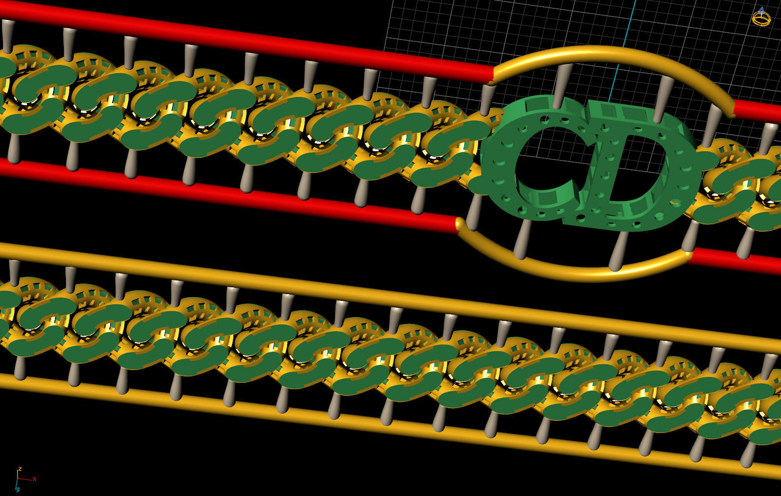 8 MM 36 CM  CUBAN LINK CHAIN FOR BRACELET OR NECKLACE 3D print model_9