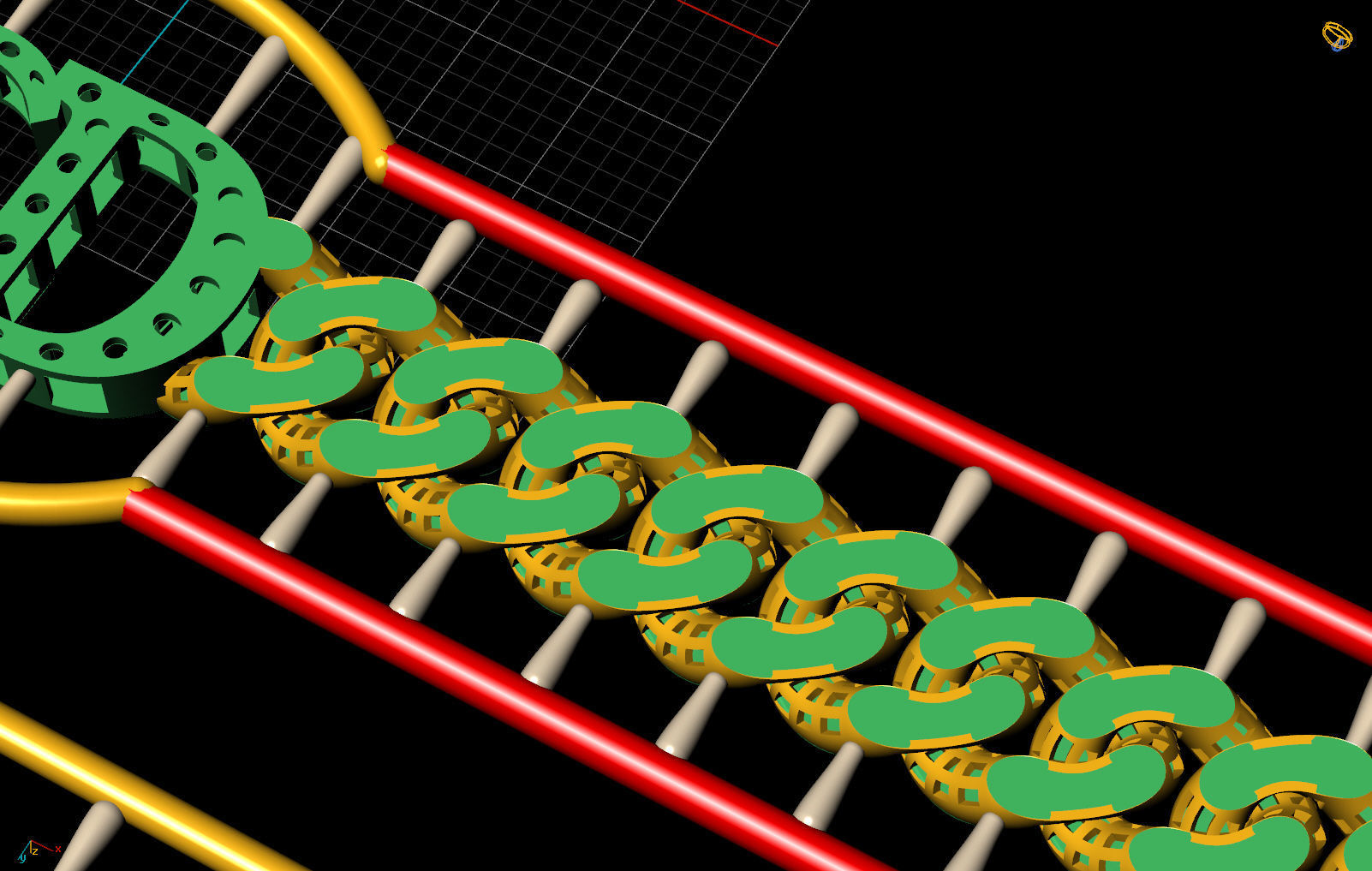 8 MM 36 CM  CUBAN LINK CHAIN FOR BRACELET OR NECKLACE 3D print model_2