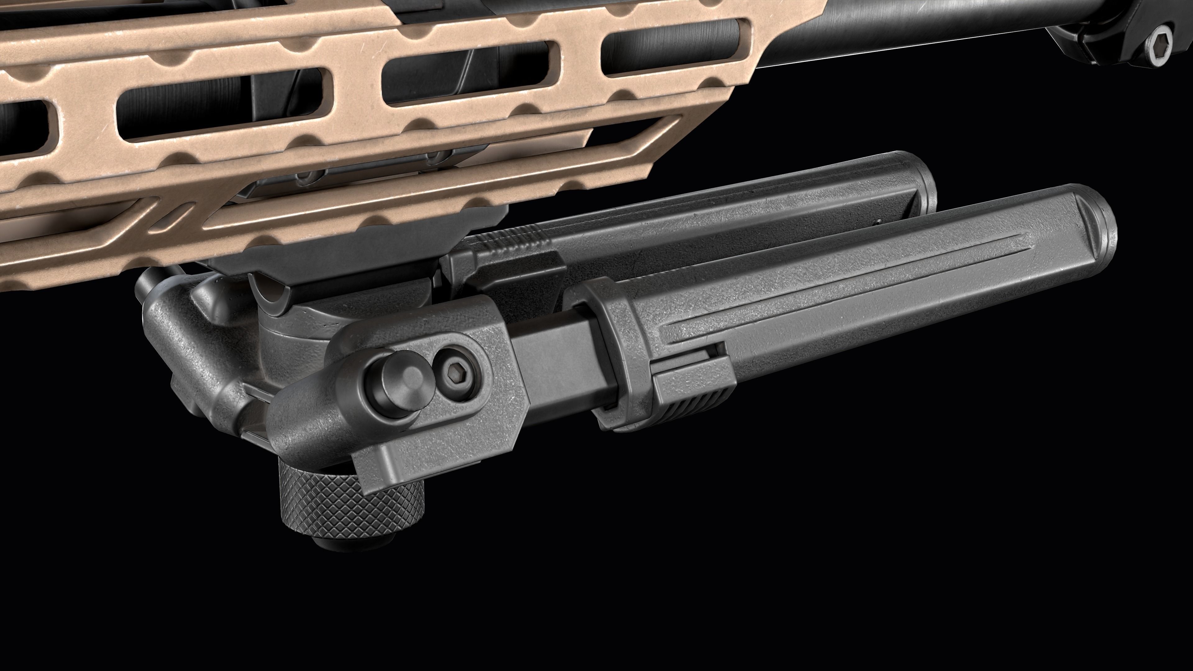 Tactical Modular Sniper Rifle MK 18 Mjolnir Low-poly 3D model_27