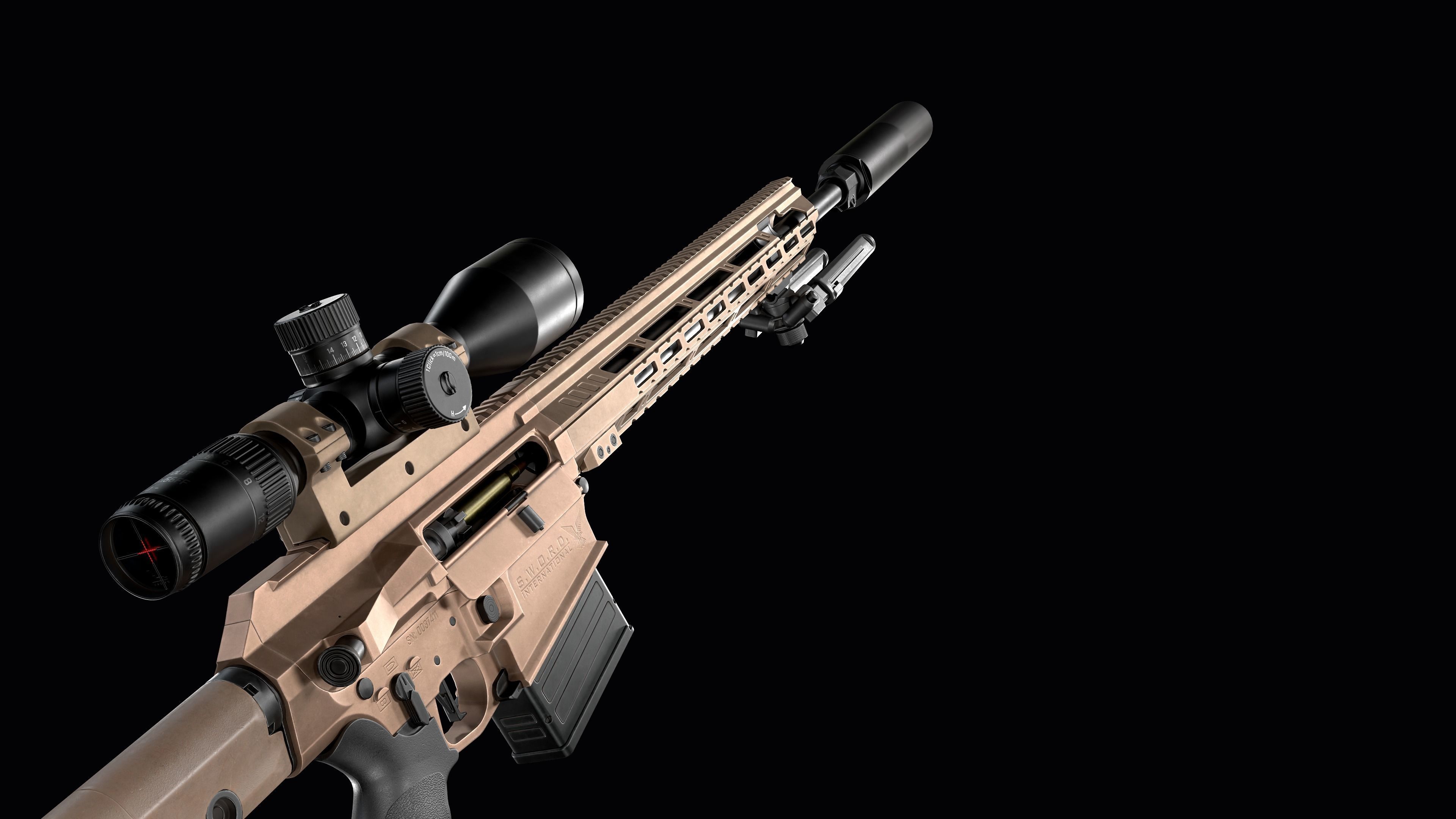 Tactical Modular Sniper Rifle MK 18 Mjolnir Low-poly 3D model_33