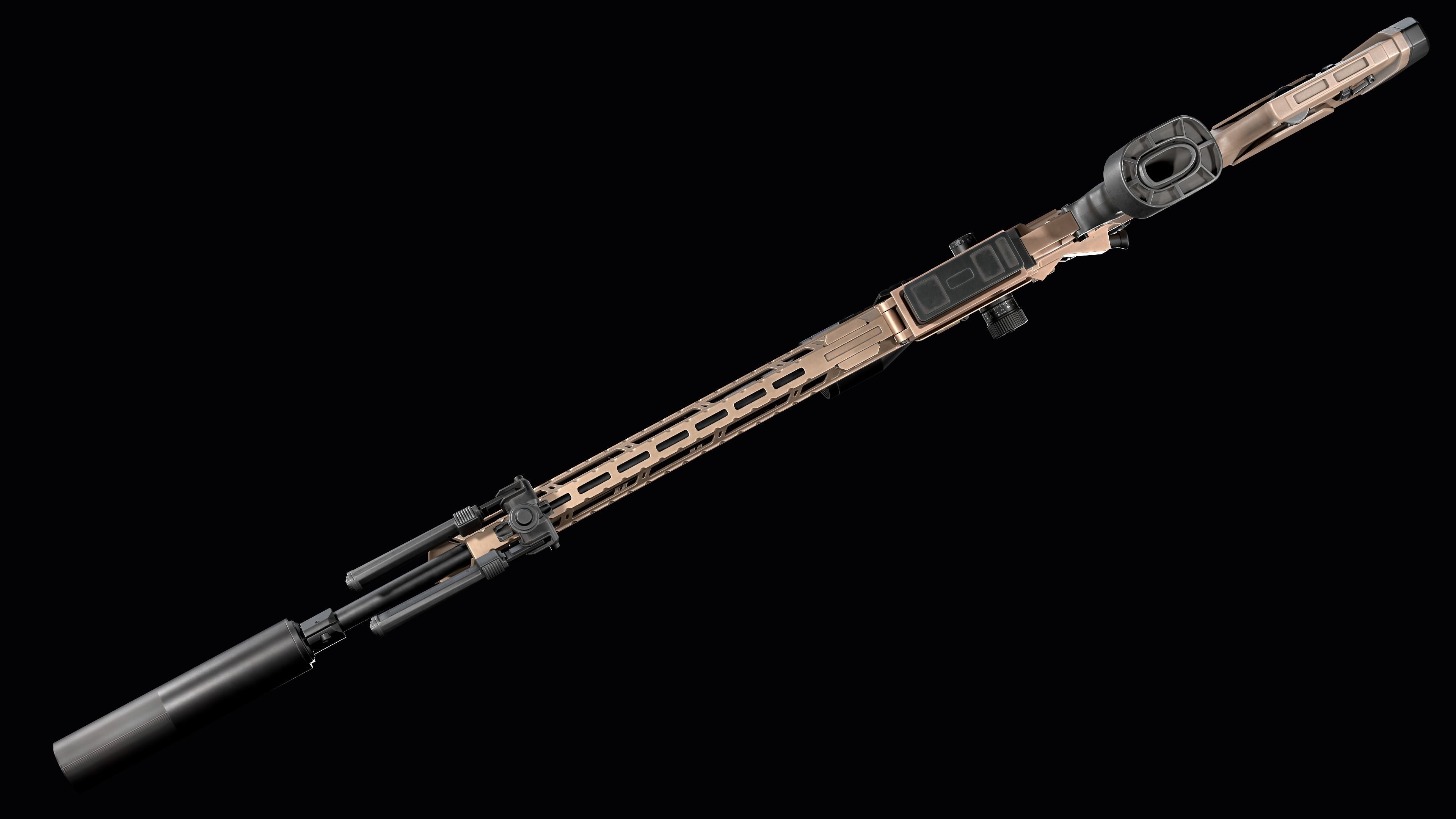 Tactical Modular Sniper Rifle MK 18 Mjolnir Low-poly 3D model_11