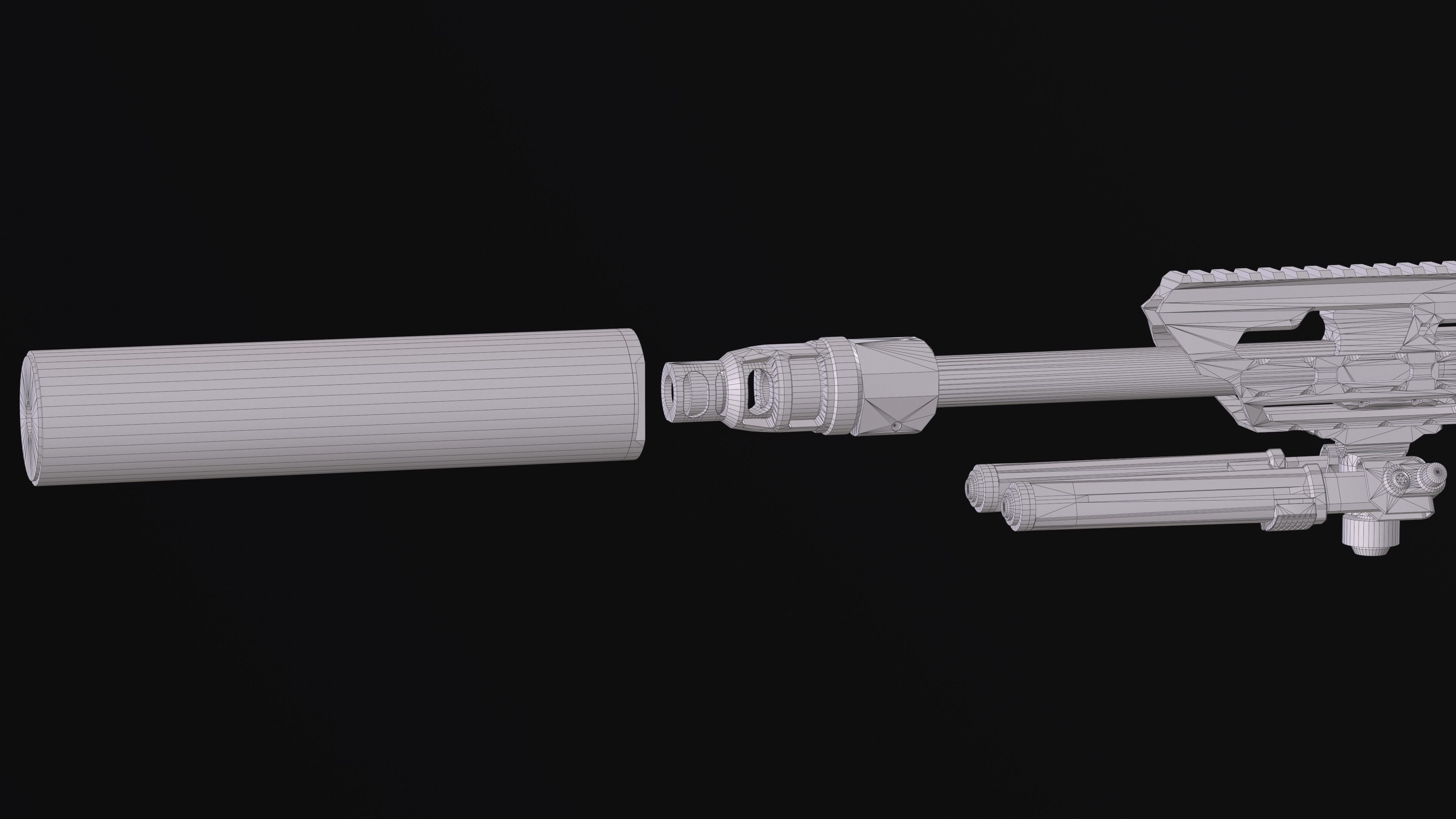 Tactical Modular Sniper Rifle MK 18 Mjolnir Low-poly 3D model_45