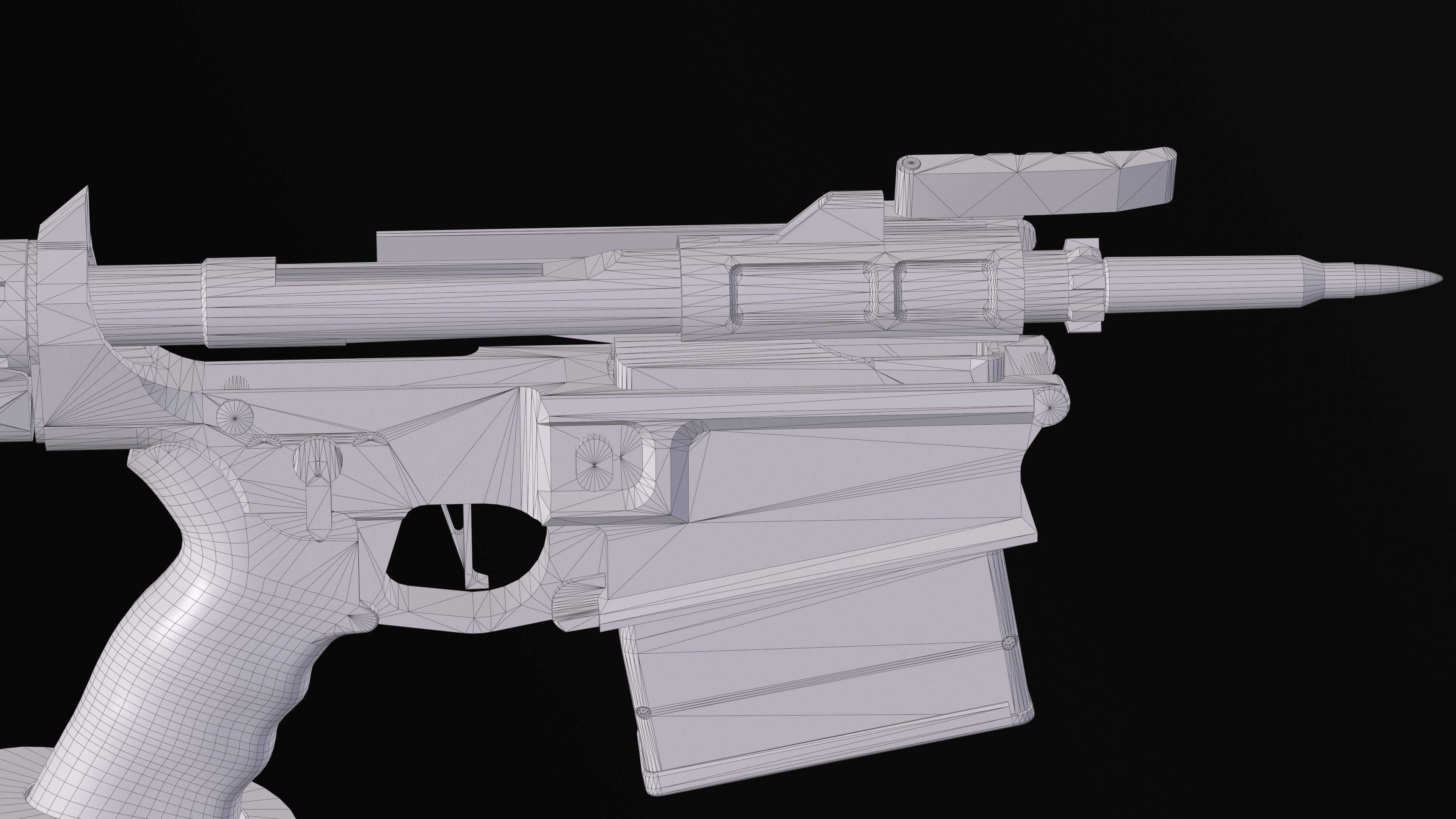 Tactical Modular Sniper Rifle MK 18 Mjolnir Low-poly 3D model_42