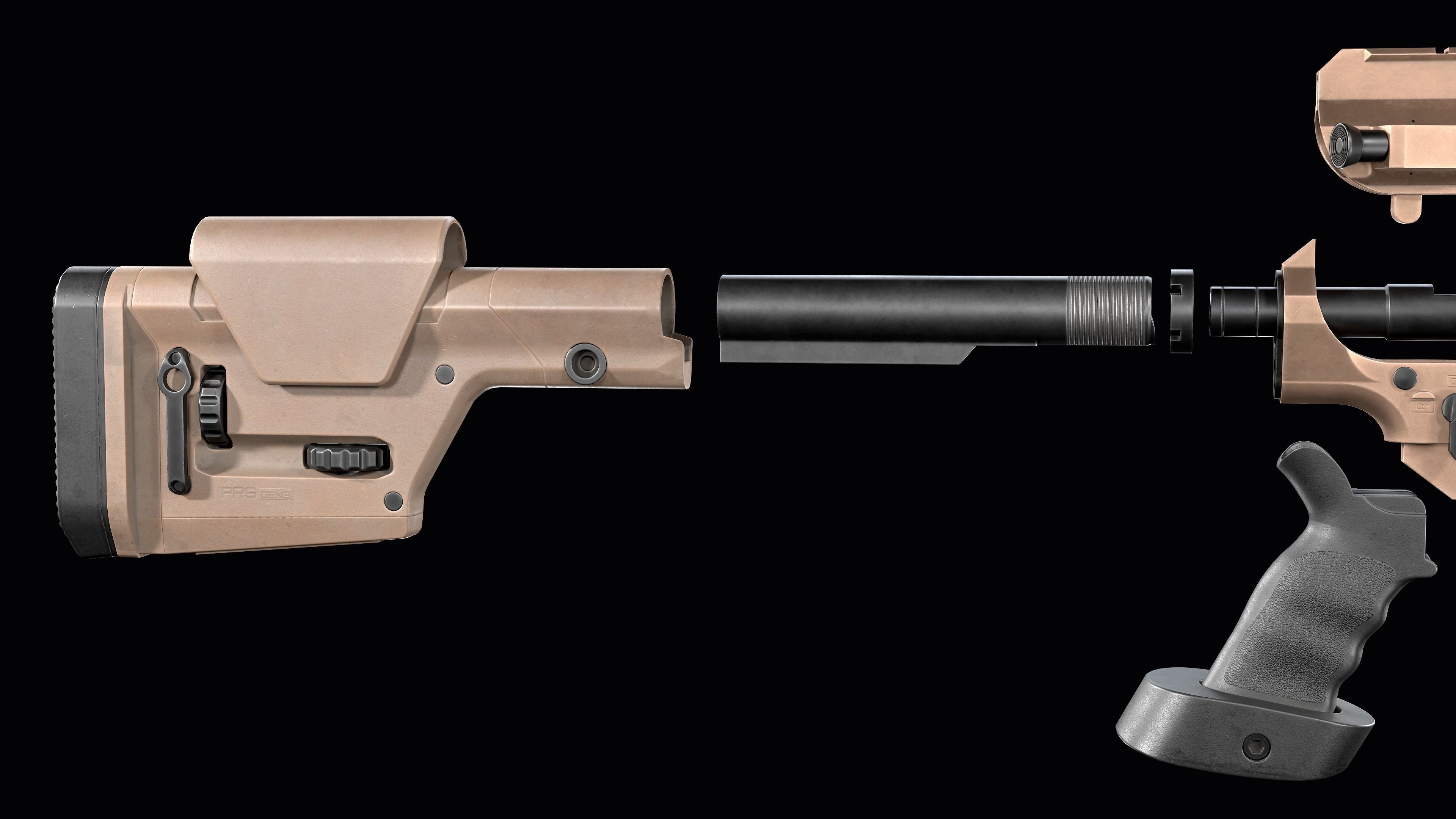 Tactical Modular Sniper Rifle MK 18 Mjolnir Low-poly 3D model_29