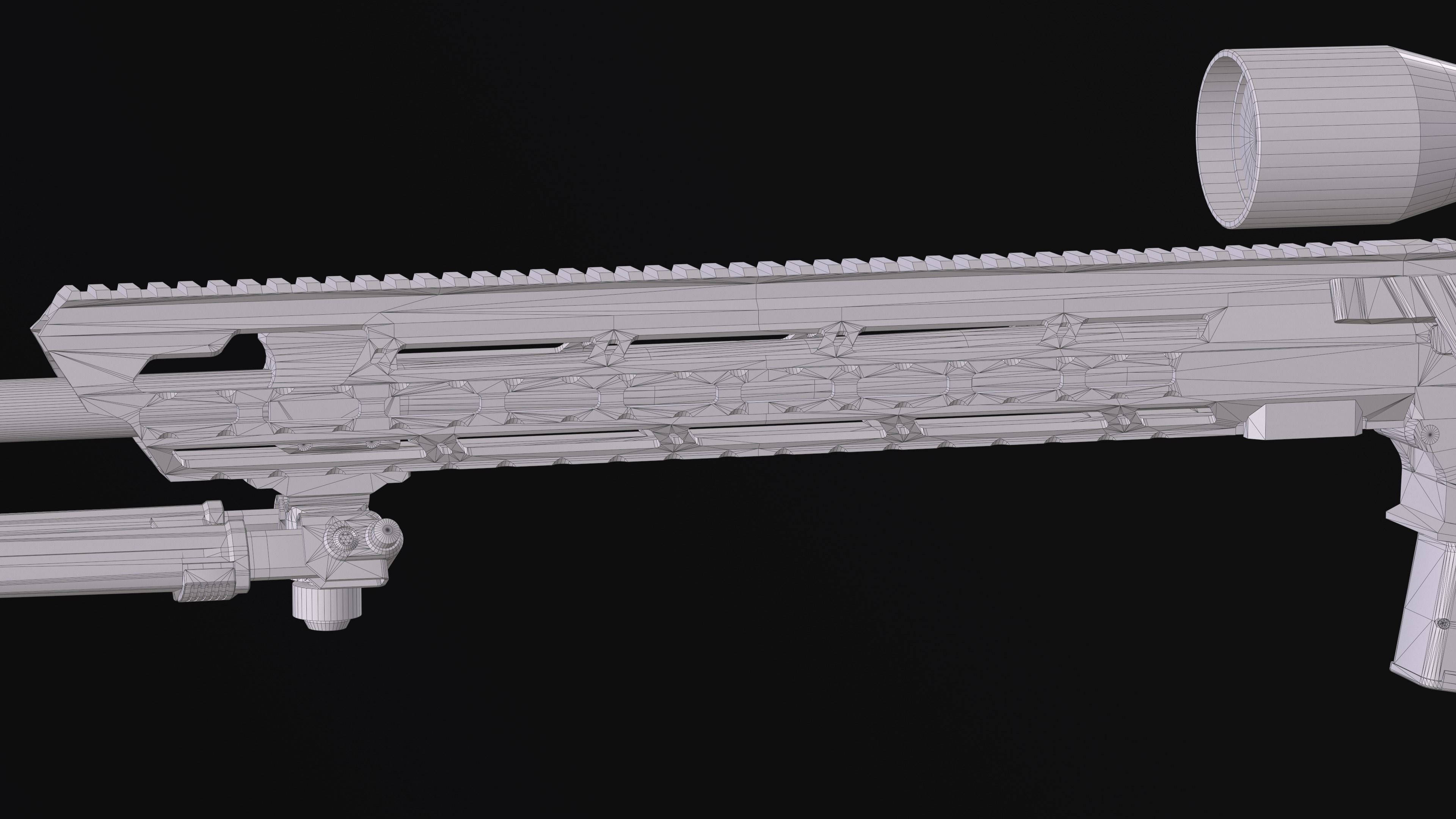 Tactical Modular Sniper Rifle MK 18 Mjolnir Low-poly 3D model_44