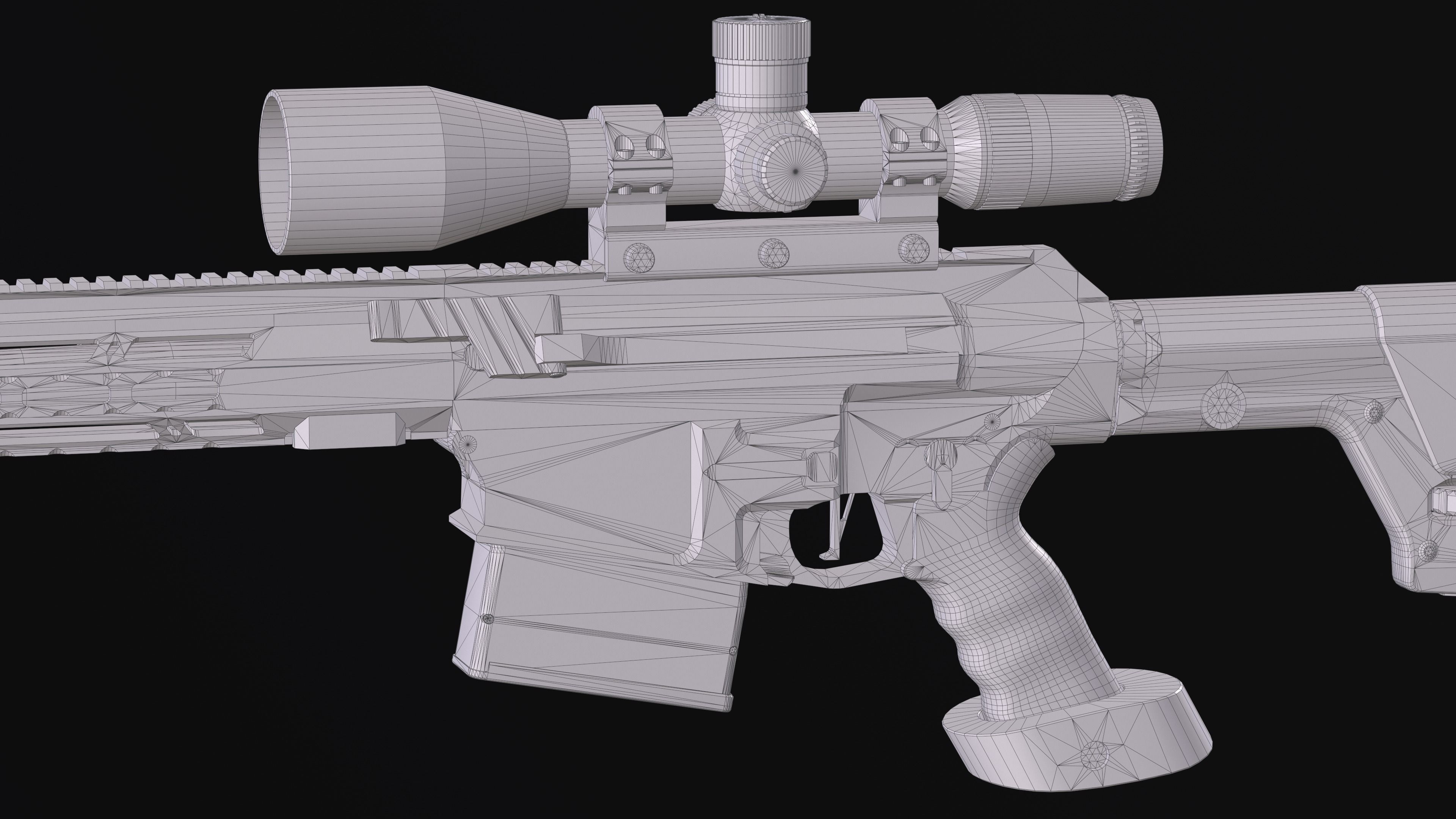 Tactical Modular Sniper Rifle MK 18 Mjolnir Low-poly 3D model_43