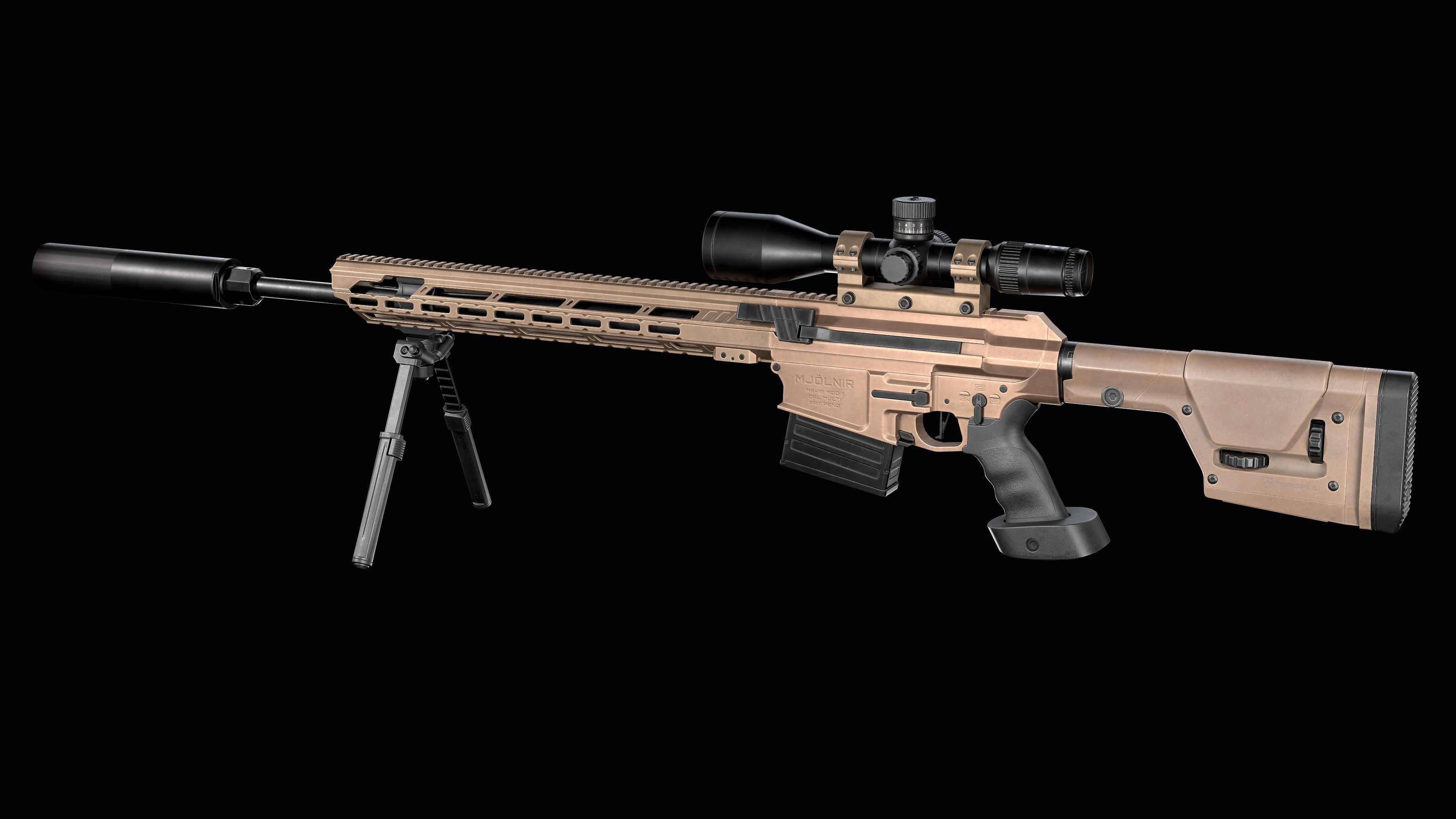 Tactical Modular Sniper Rifle MK 18 Mjolnir Low-poly 3D model_10