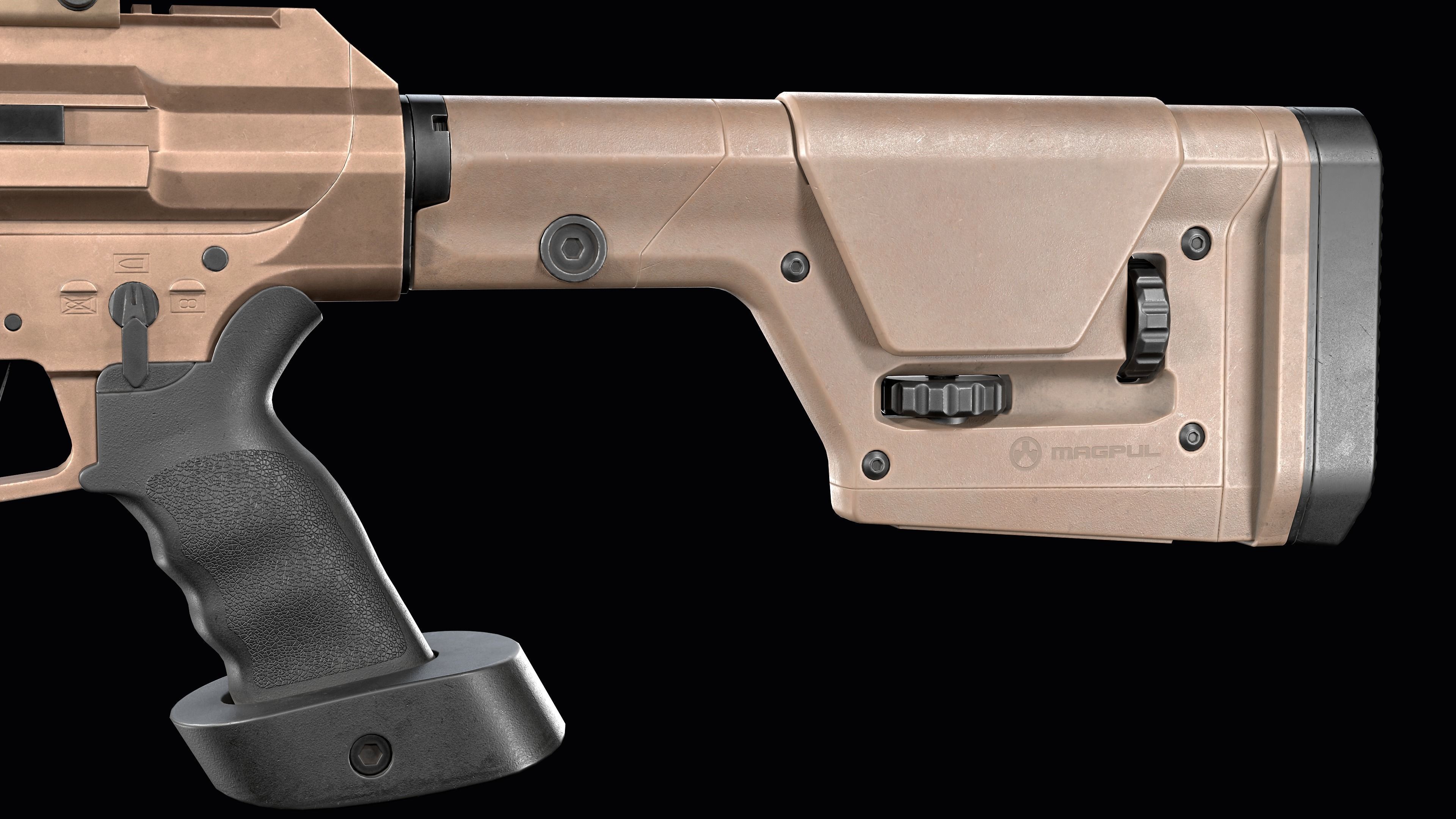 Tactical Modular Sniper Rifle MK 18 Mjolnir Low-poly 3D model_15