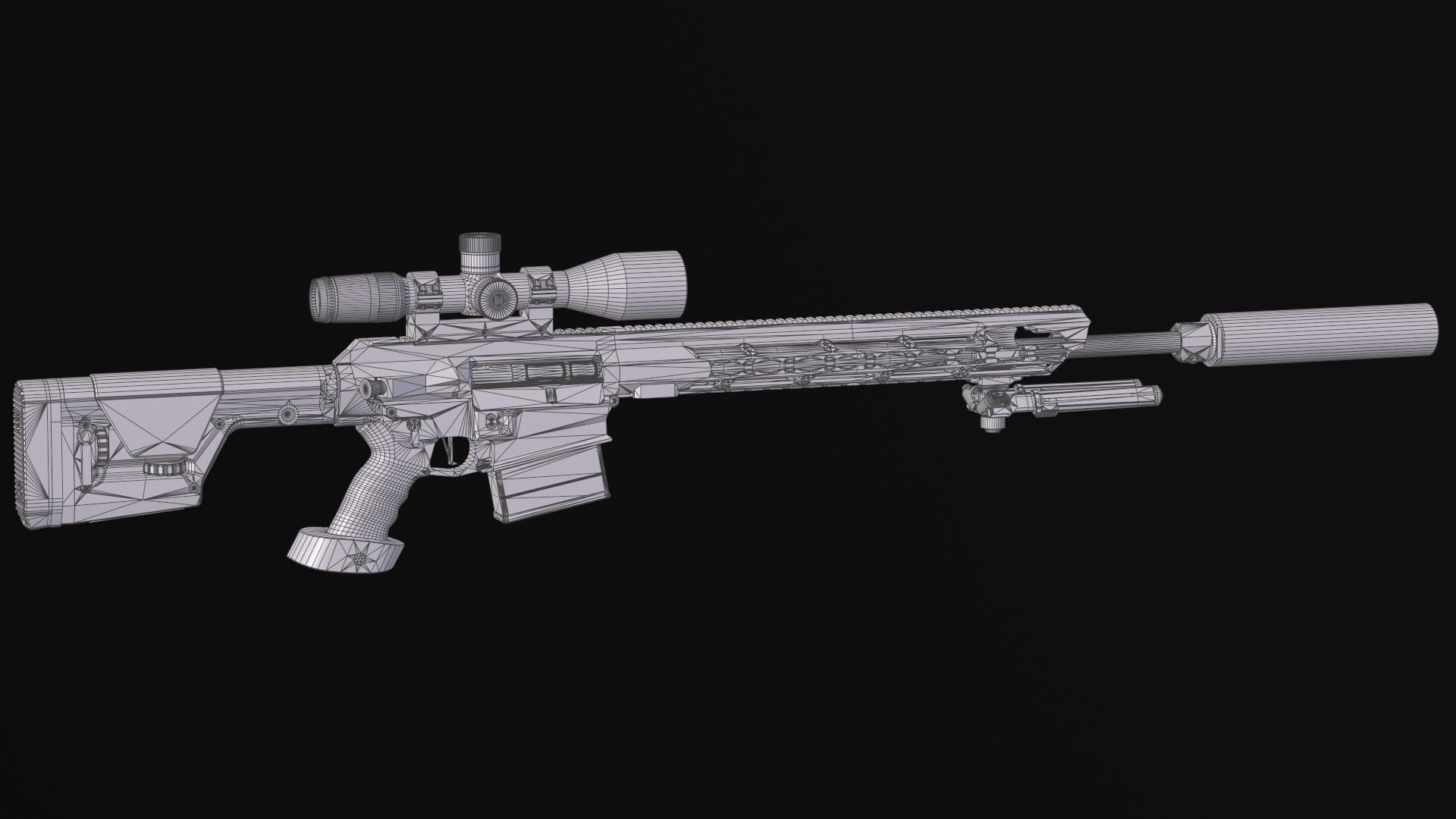 Tactical Modular Sniper Rifle MK 18 Mjolnir Low-poly 3D model_39