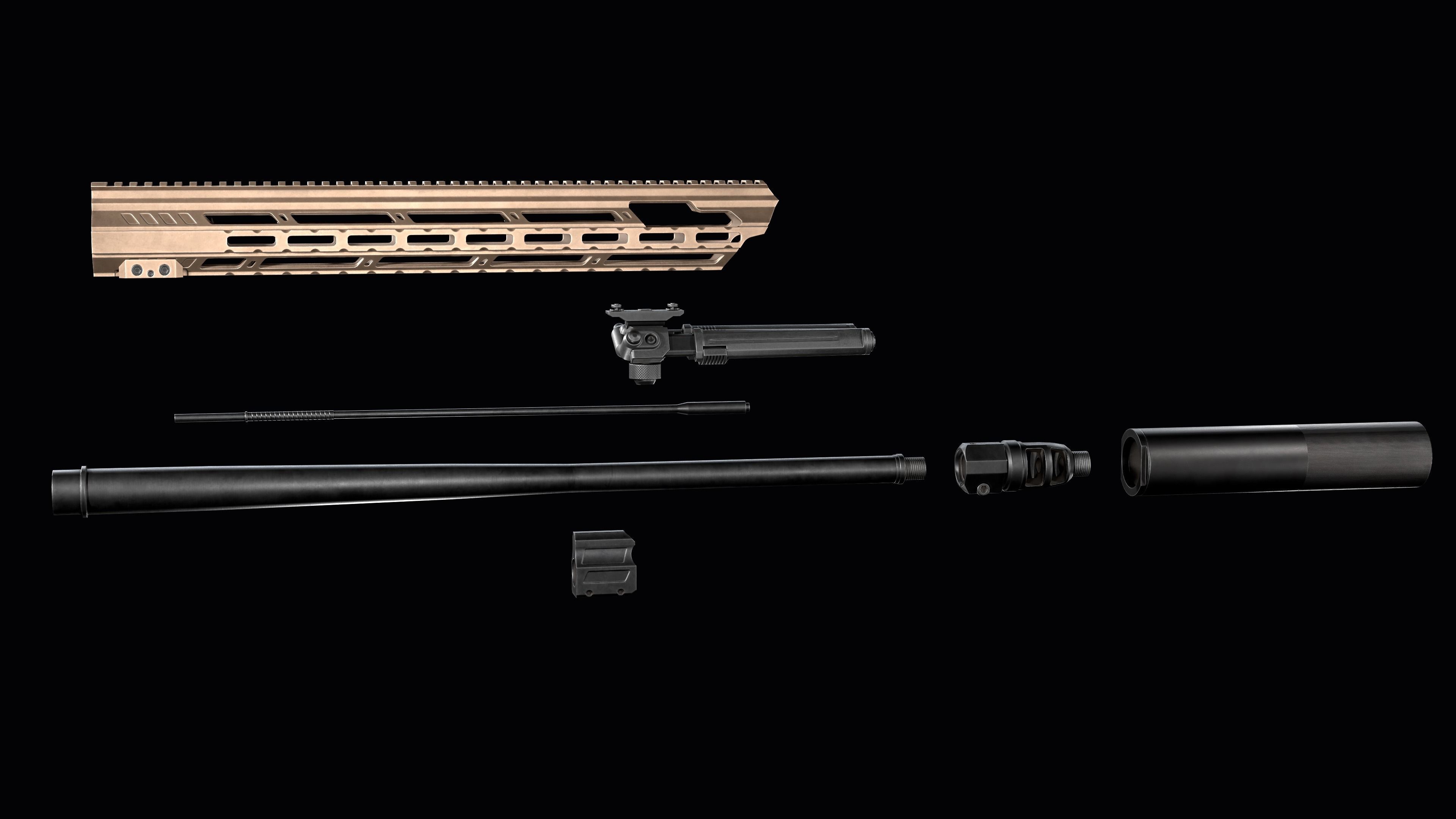 Tactical Modular Sniper Rifle MK 18 Mjolnir Low-poly 3D model_30