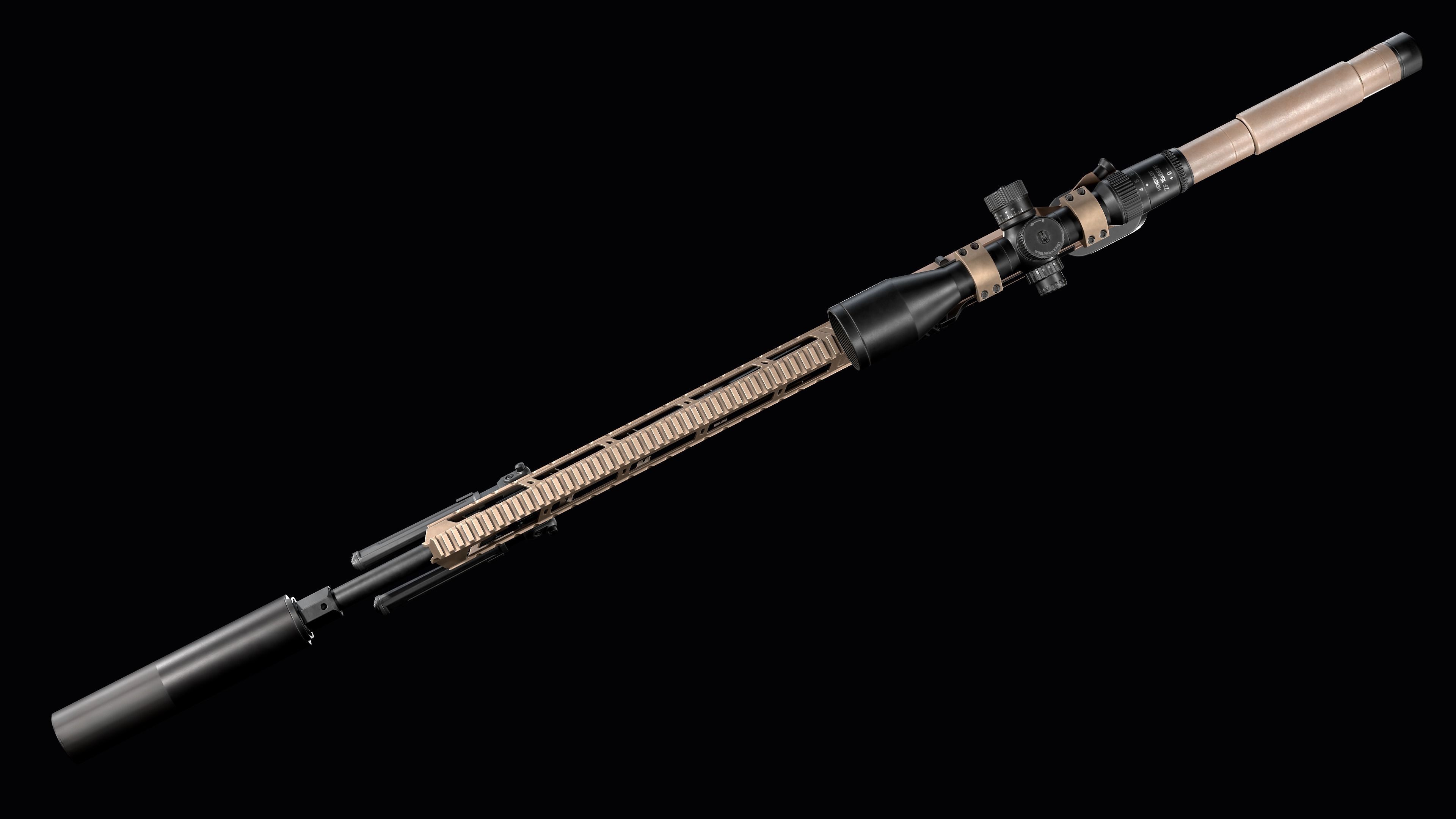 Tactical Modular Sniper Rifle MK 18 Mjolnir Low-poly 3D model_12