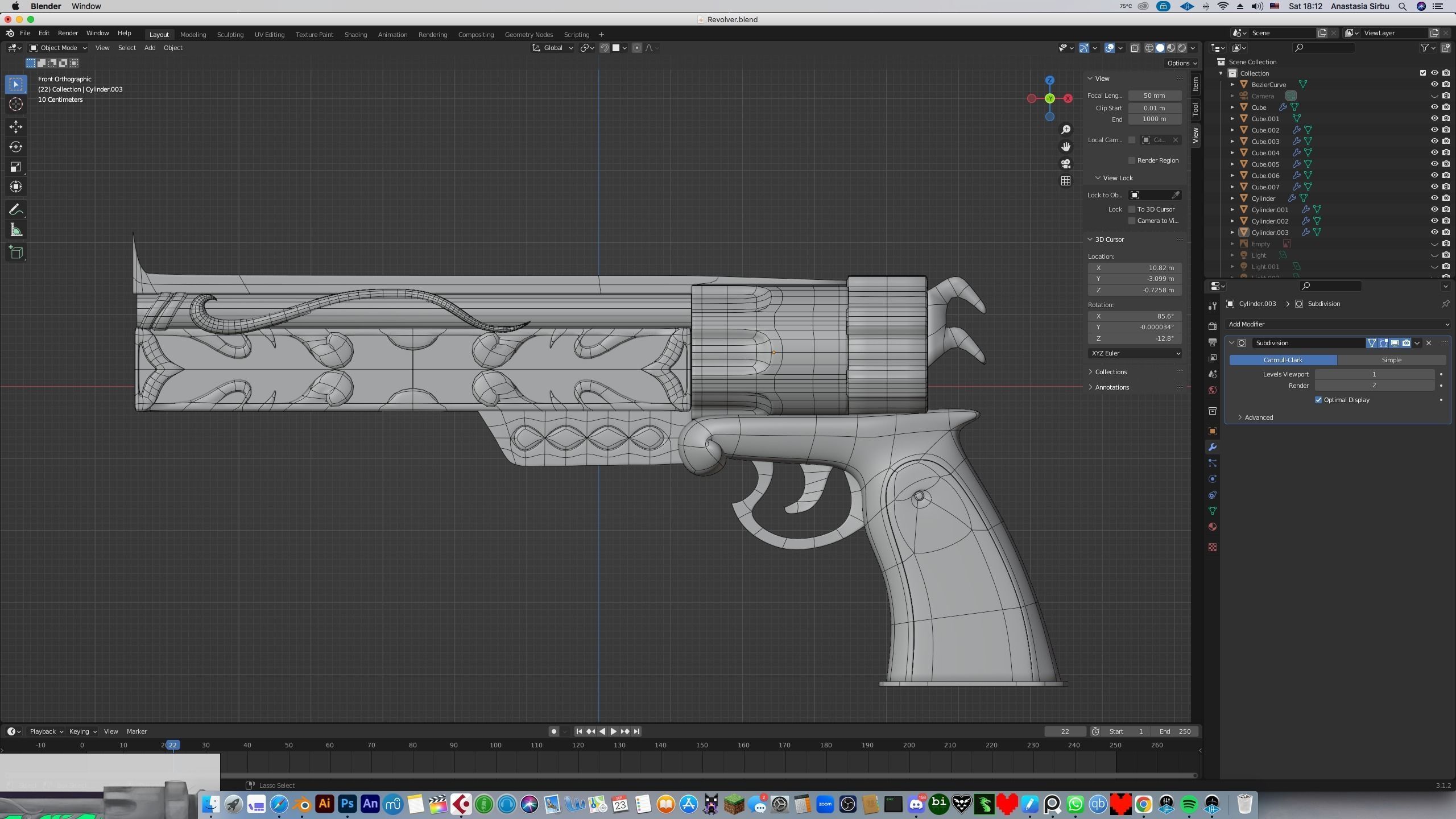 Fantasy Magic Scifi Revolver Free 3D model_4