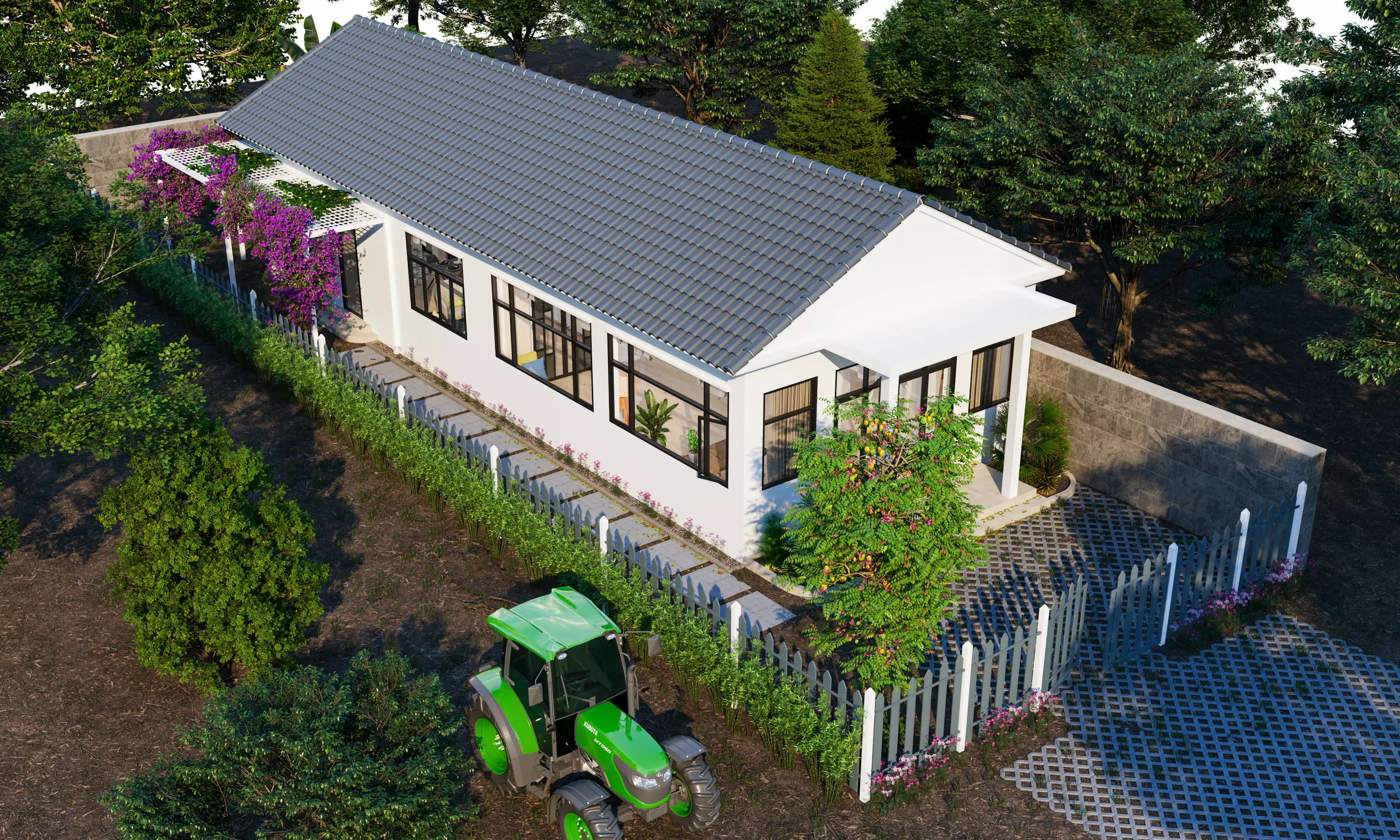 House in the countryside 3D model_0