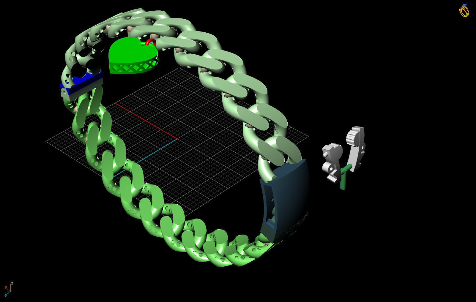 10 MM CUBAN LINK CHAIN FOR BRACELET 3D print model_9