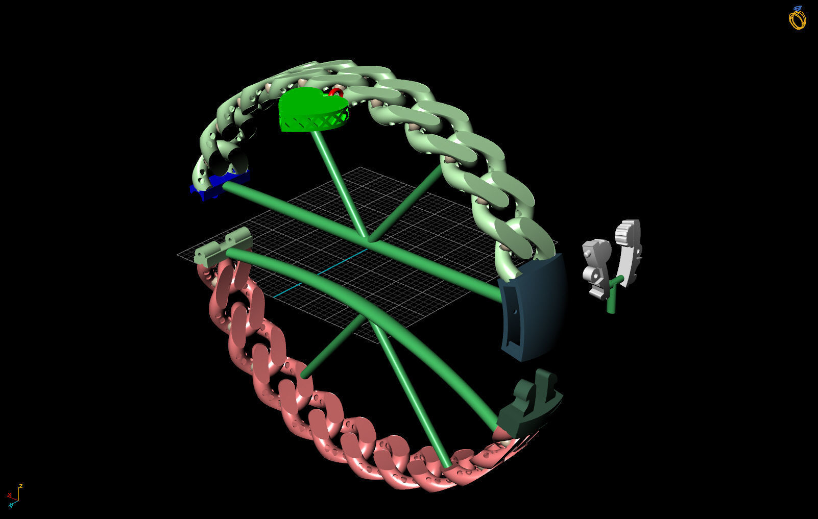 10 MM CUBAN LINK CHAIN FOR BRACELET 3D print model_3