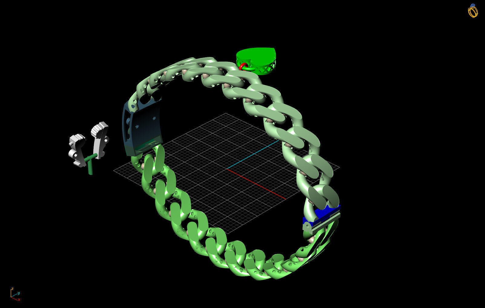 10 MM CUBAN LINK CHAIN FOR BRACELET 3D print model_7