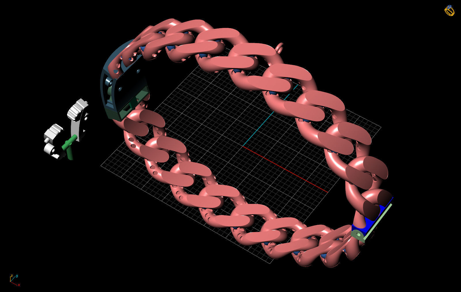 10 MM CUBAN LINK CHAIN FOR BRACELET 3D print model_9